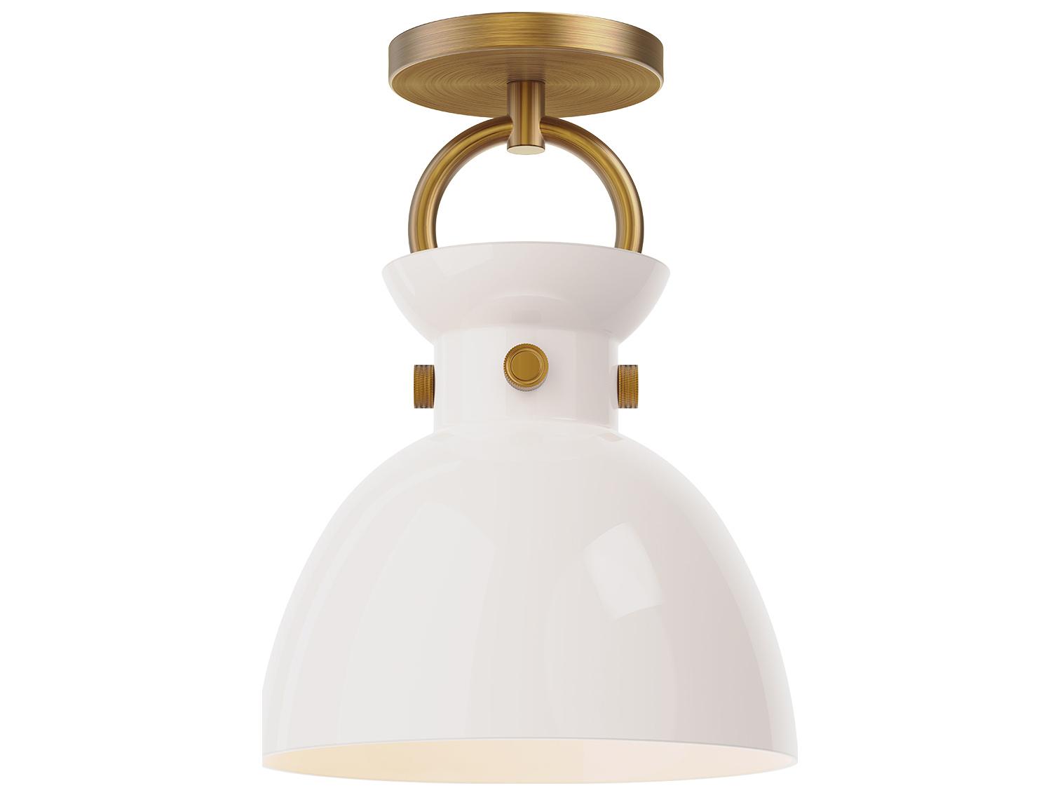 Alora Mood Waldo 1-Light Aged Gold Semi Flush Mount
