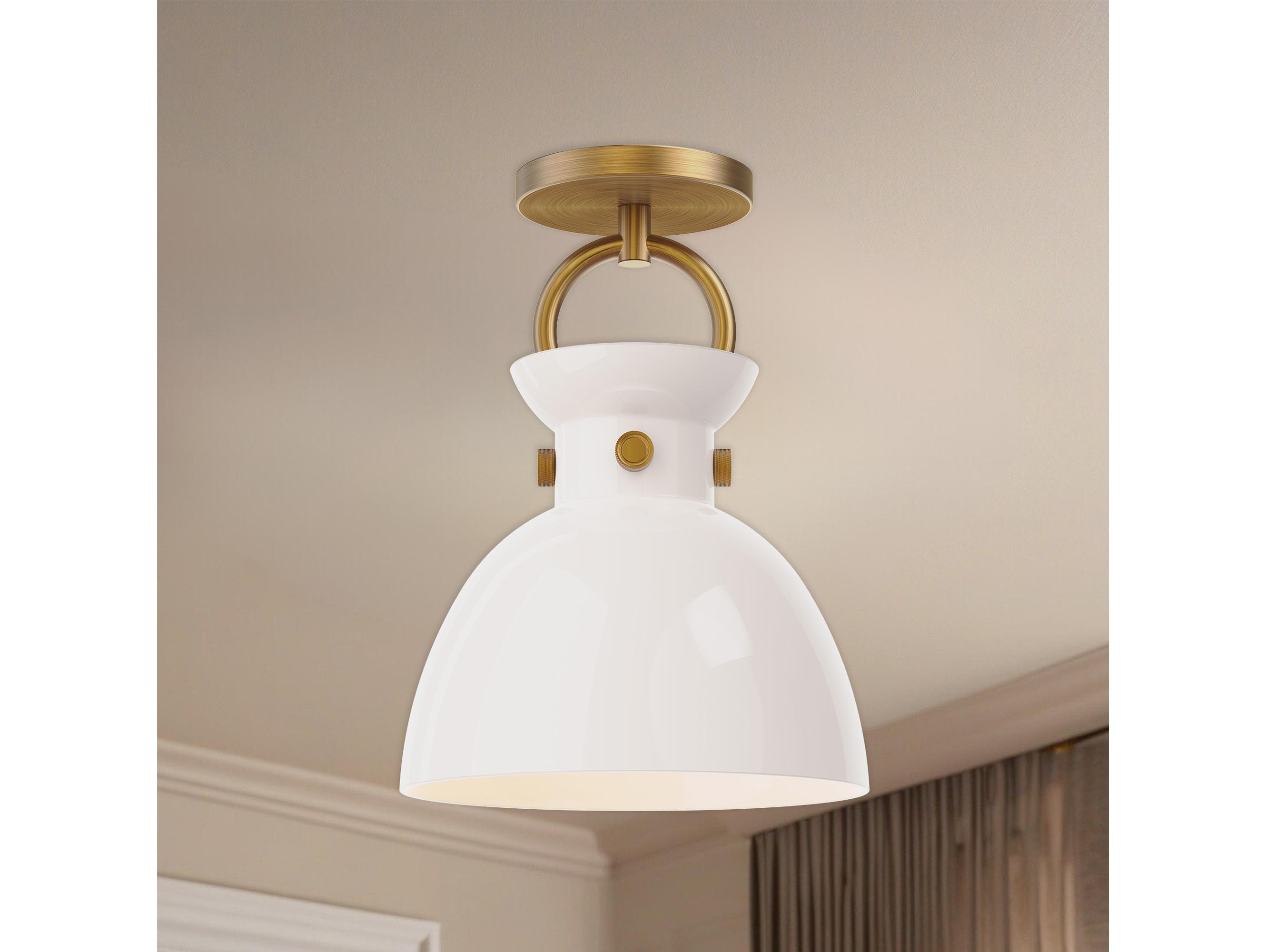 Alora Mood Waldo 1-Light Aged Gold Semi Flush Mount