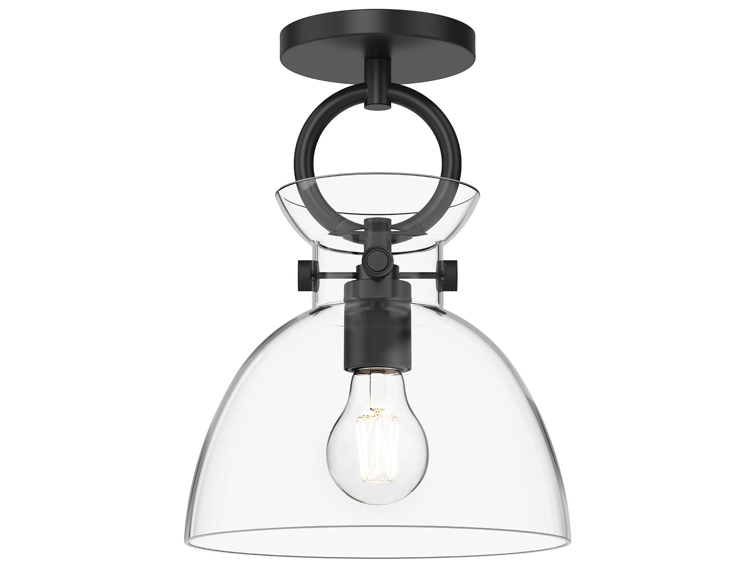 Alora Mood Waldo 1-Light Matte Black Semi Flush Mount