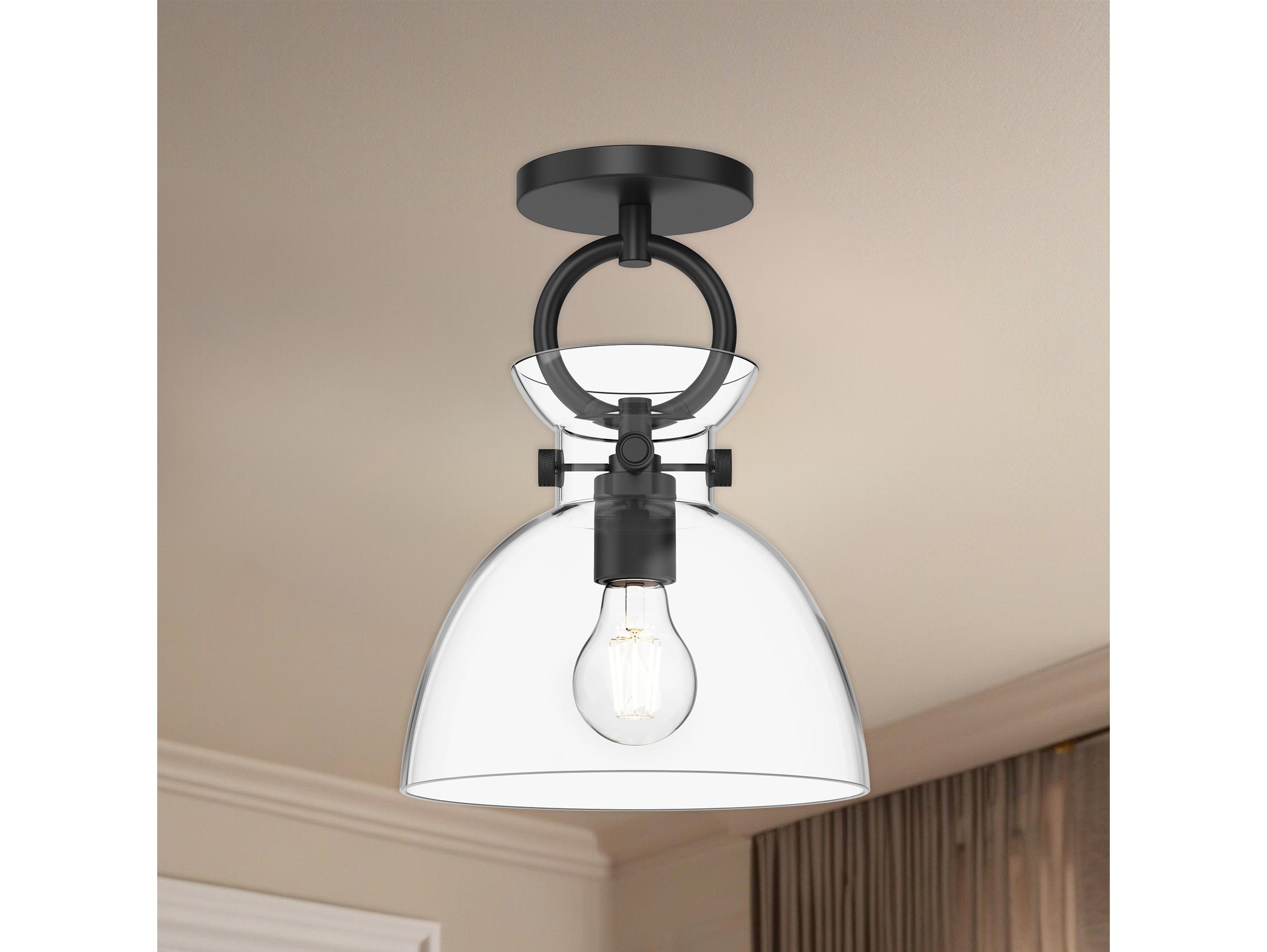 Alora Mood Waldo 1-Light Matte Black Semi Flush Mount