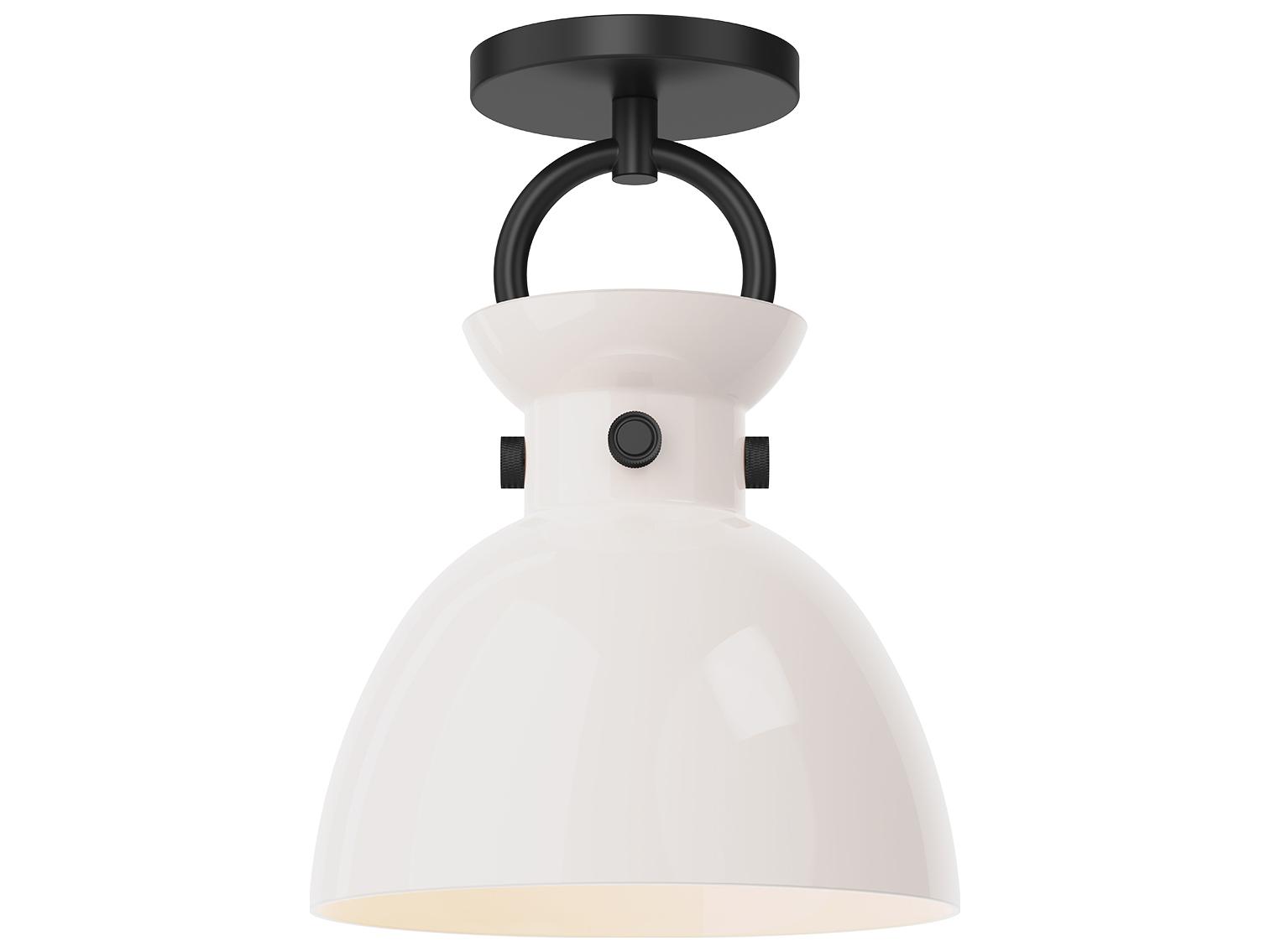 Alora Mood Waldo 1-Light Matte Black Semi Flush Mount