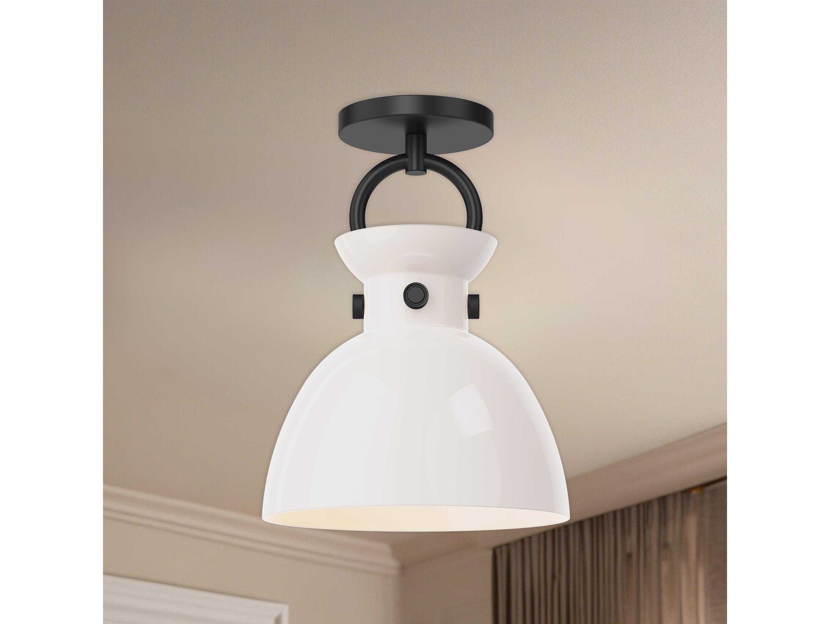 Alora Mood Waldo 1-Light Matte Black Semi Flush Mount
