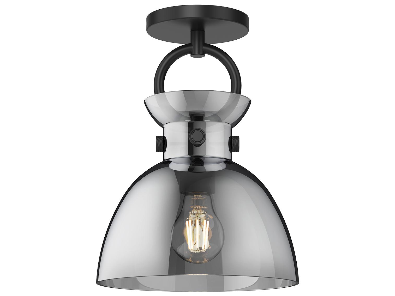 Alora Mood Waldo 1-Light Matte Black Semi Flush Mount