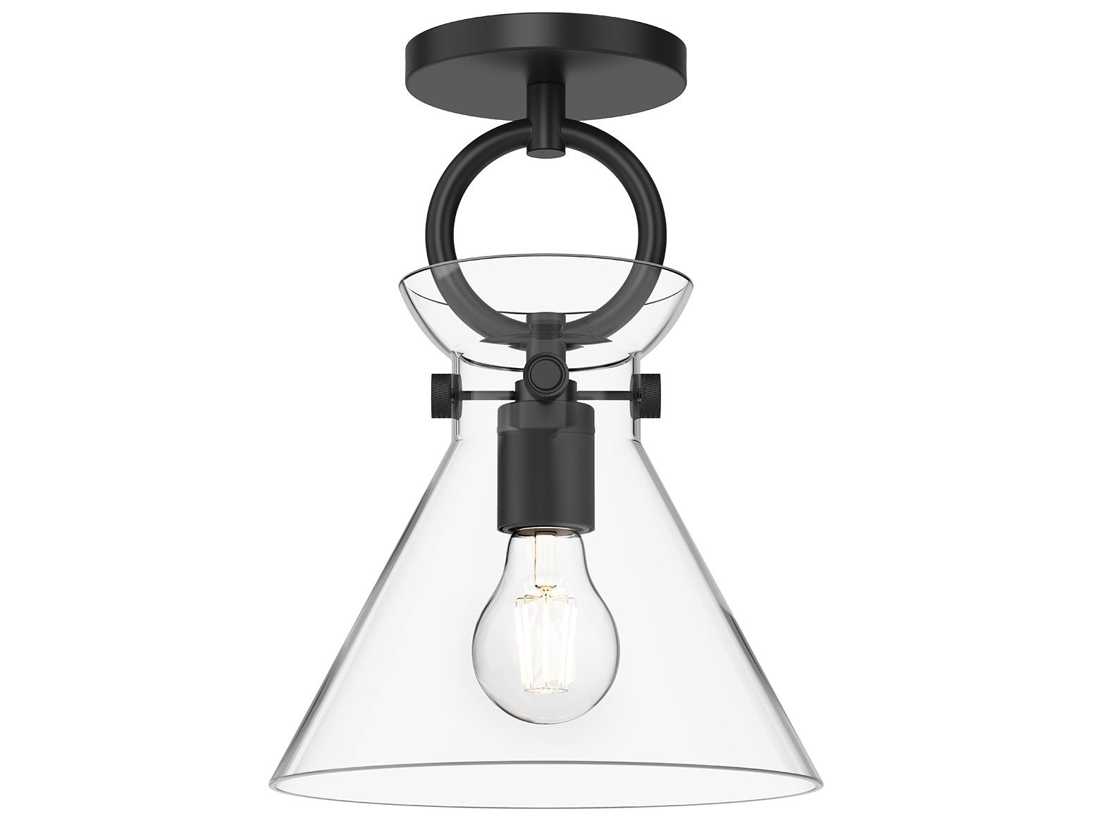 Alora Mood Emerson 1-Light Matte Black Semi Flush Mount