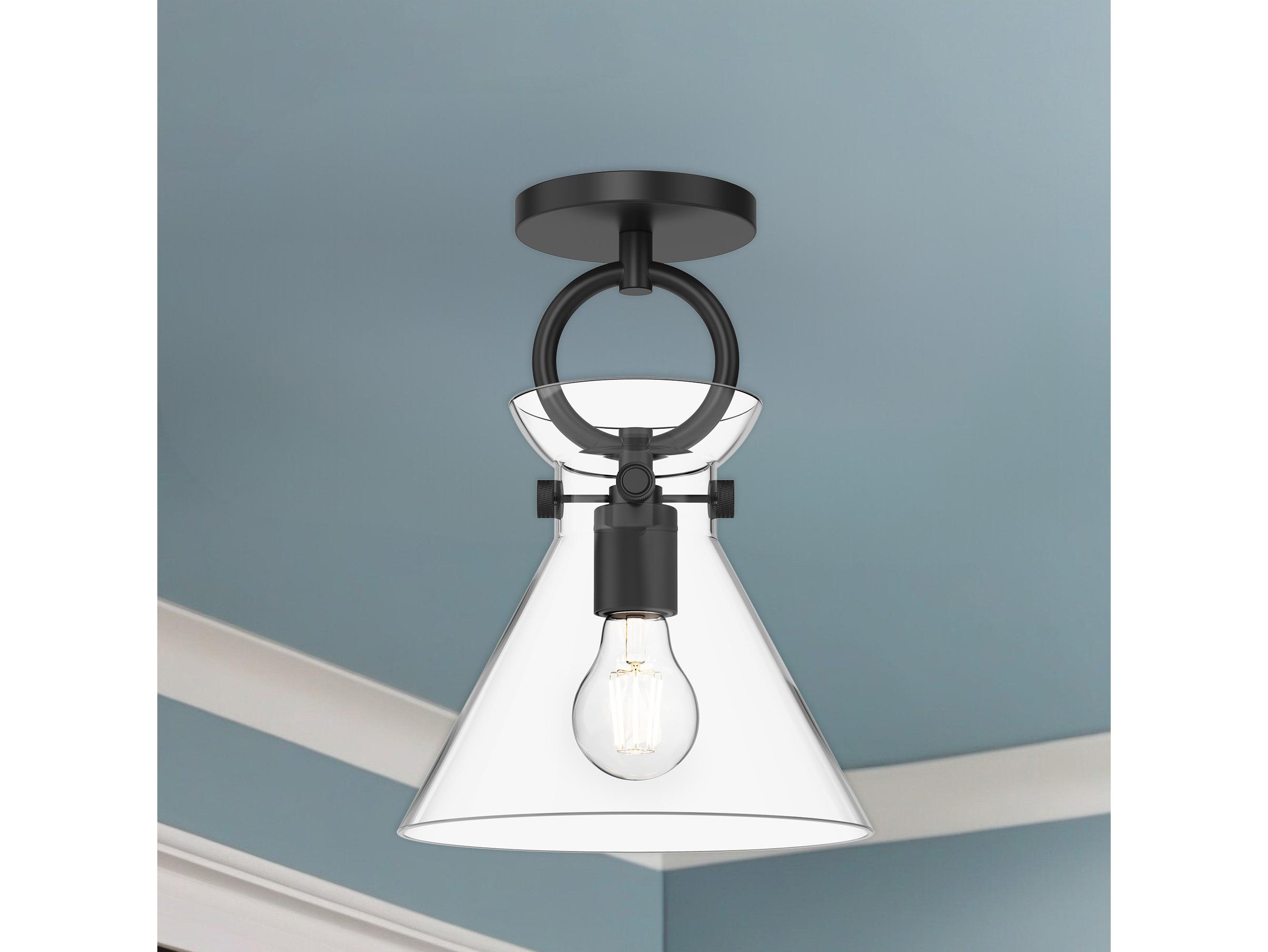 Alora Mood Emerson 1-Light Matte Black Semi Flush Mount