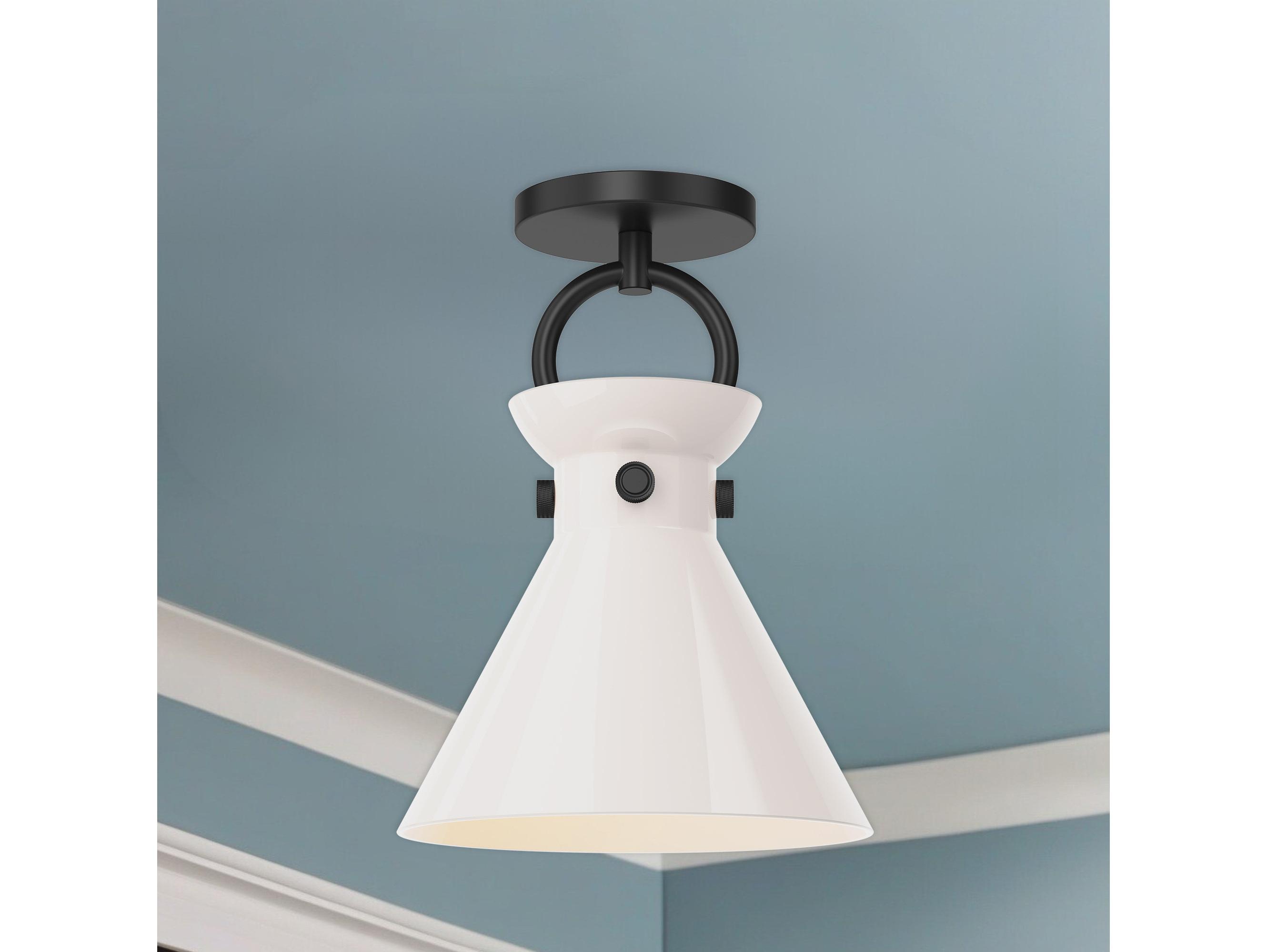 Alora Mood Emerson 1-Light Matte Black Semi Flush Mount