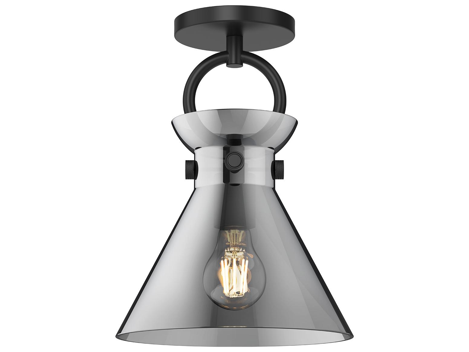 Alora Mood Emerson 1-Light Matte Black Semi Flush Mount