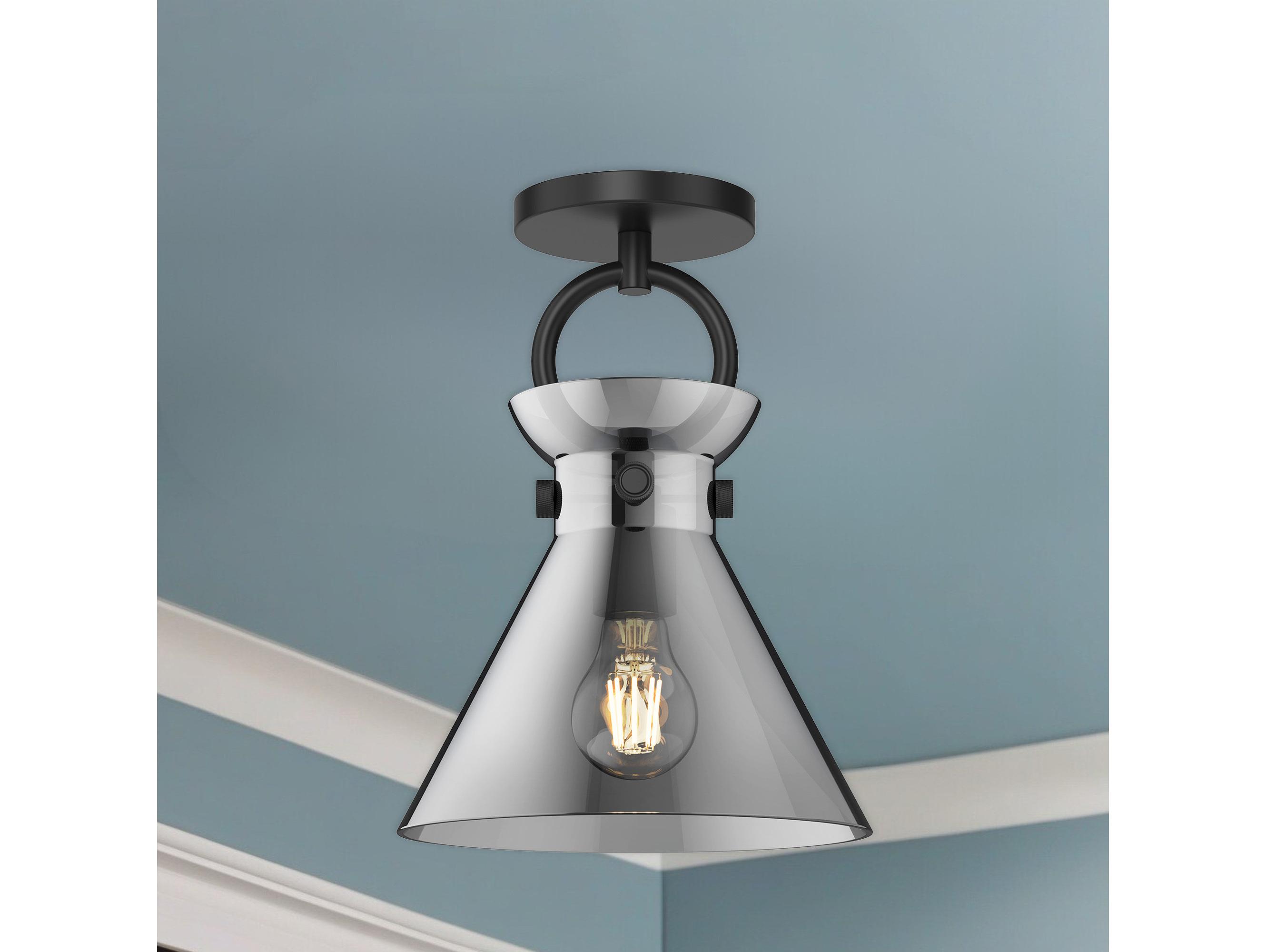 Alora Mood Emerson 1-Light Matte Black Semi Flush Mount