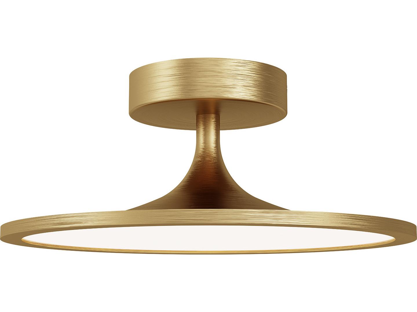 Alora Mood Issa Brushed Gold Round Semi Flush Mount