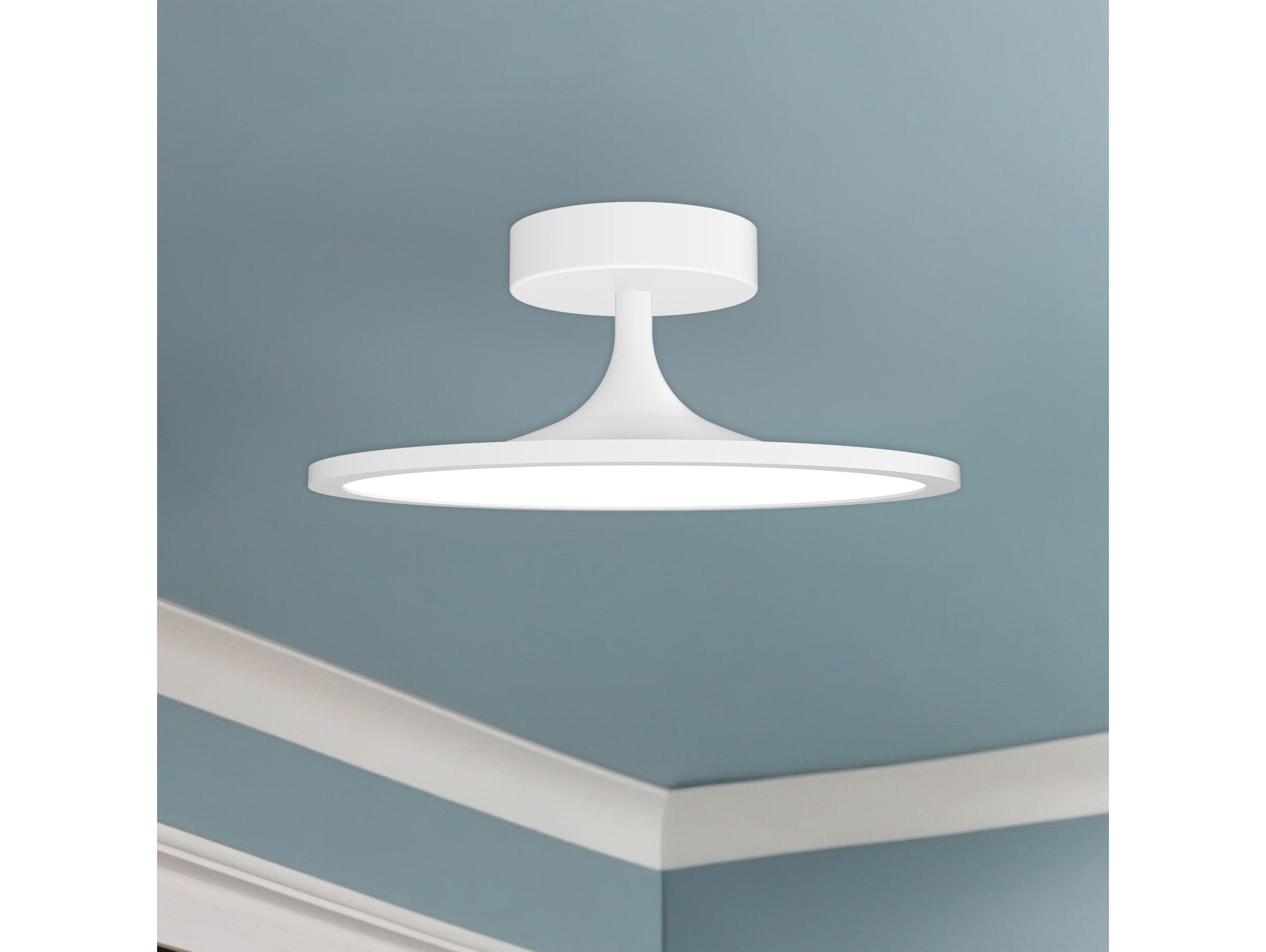 Alora Mood Issa White Round Semi Flush Mount