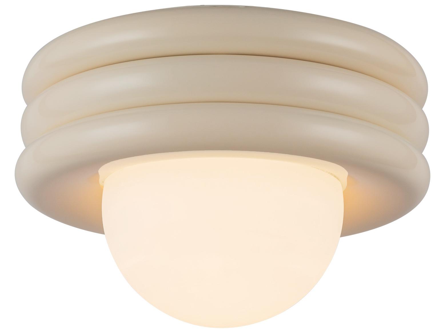 Alora Mood Harvey 1-Light Pearl White Globe Semi Flush Mount