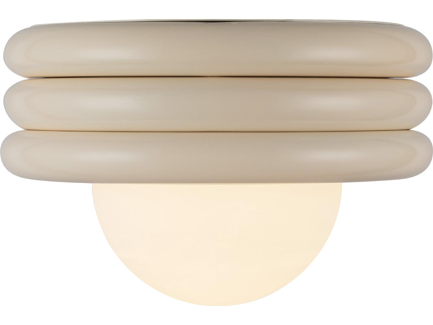 Alora Mood Harvey 1-Light Pearl White Globe Semi Flush Mount