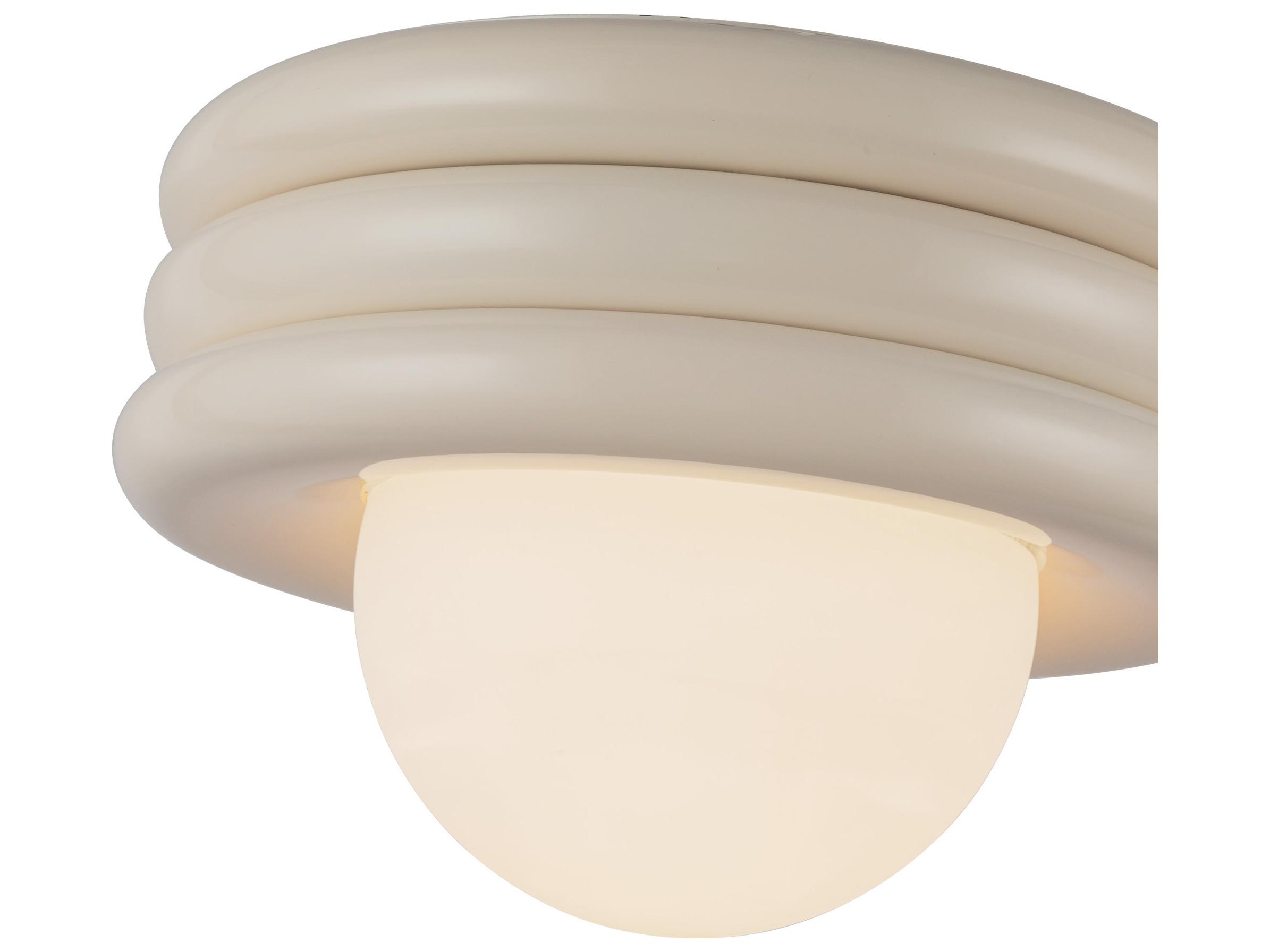 Alora Mood Harvey 1-Light Pearl White Globe Semi Flush Mount