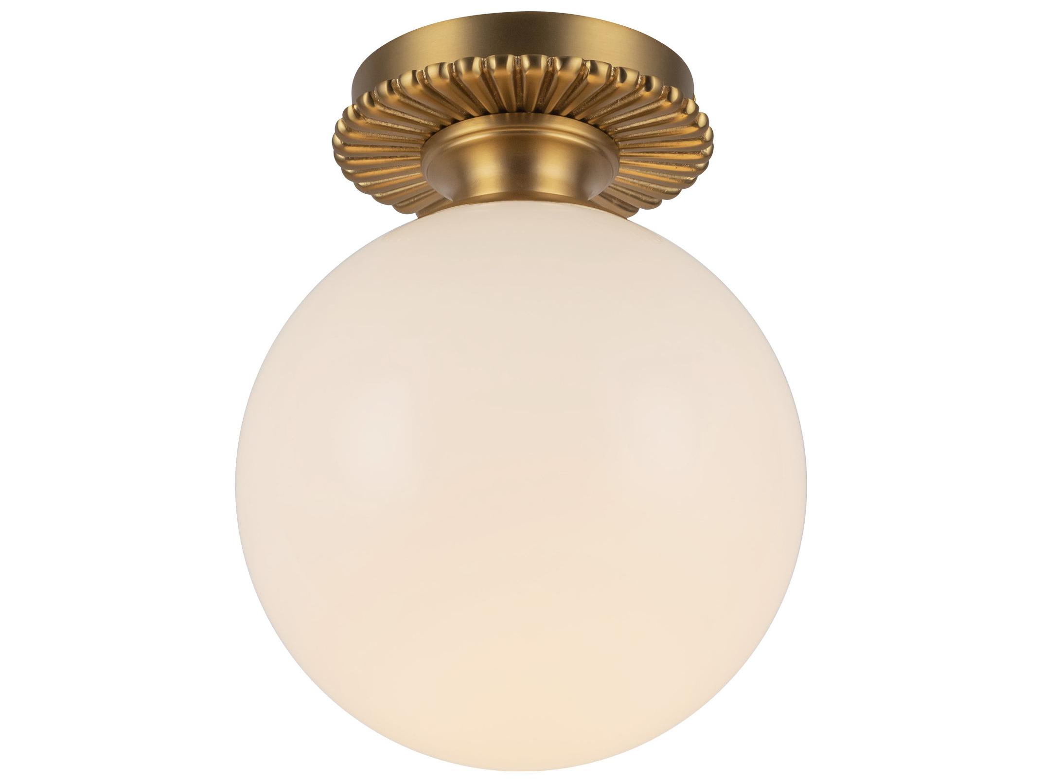 Alora Mood Otis 1-Light Brushed Gold Globe Semi Flush Mount