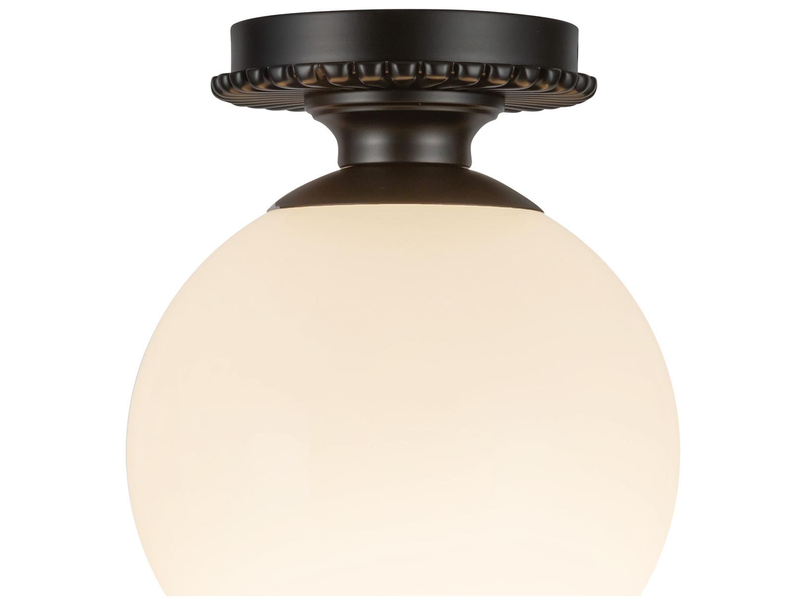 Alora Mood Otis 1-Light Matte Black Globe Semi Flush Mount