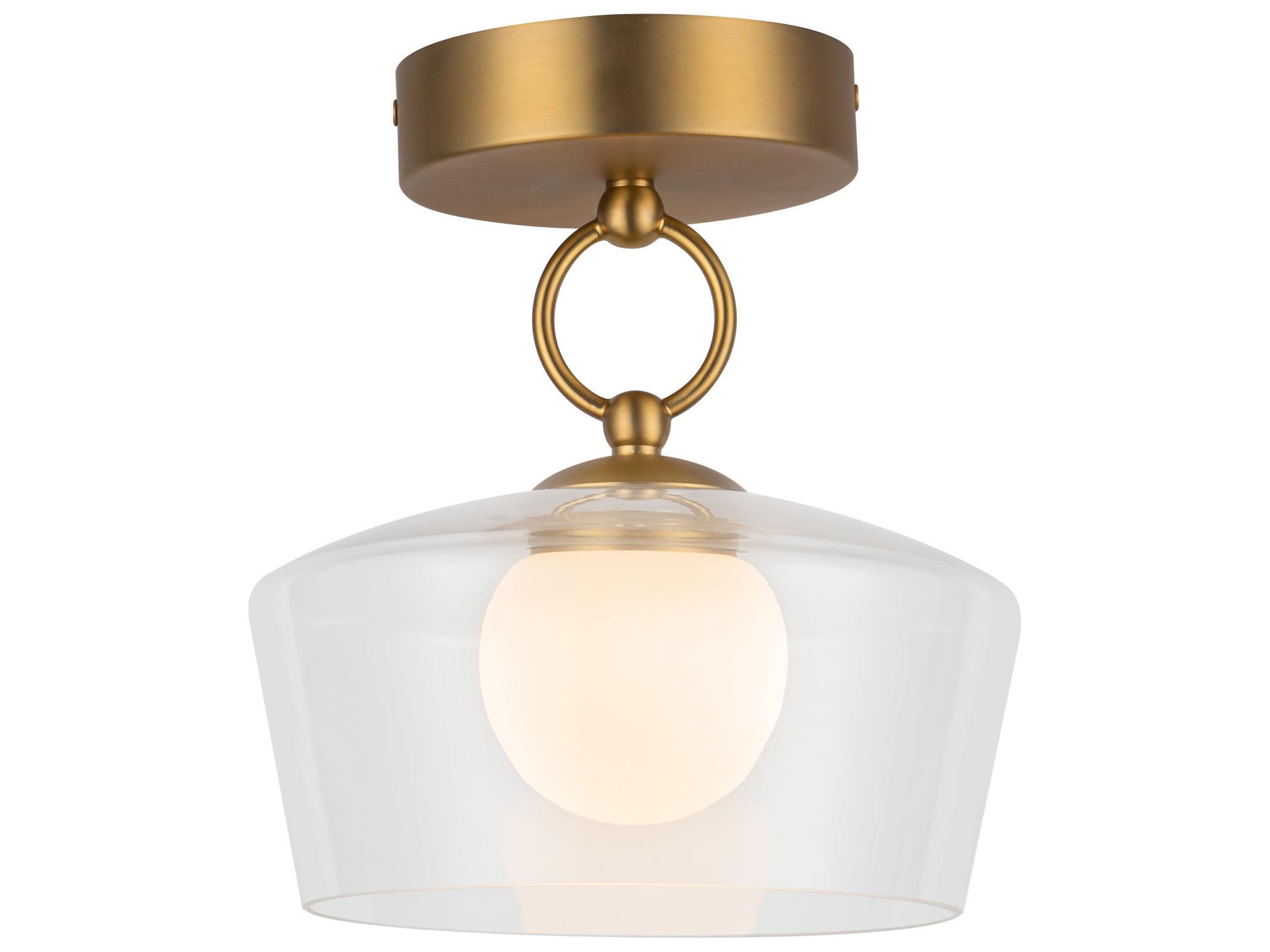 Alora Mood Leota Brushed Gold Semi Flush Mount