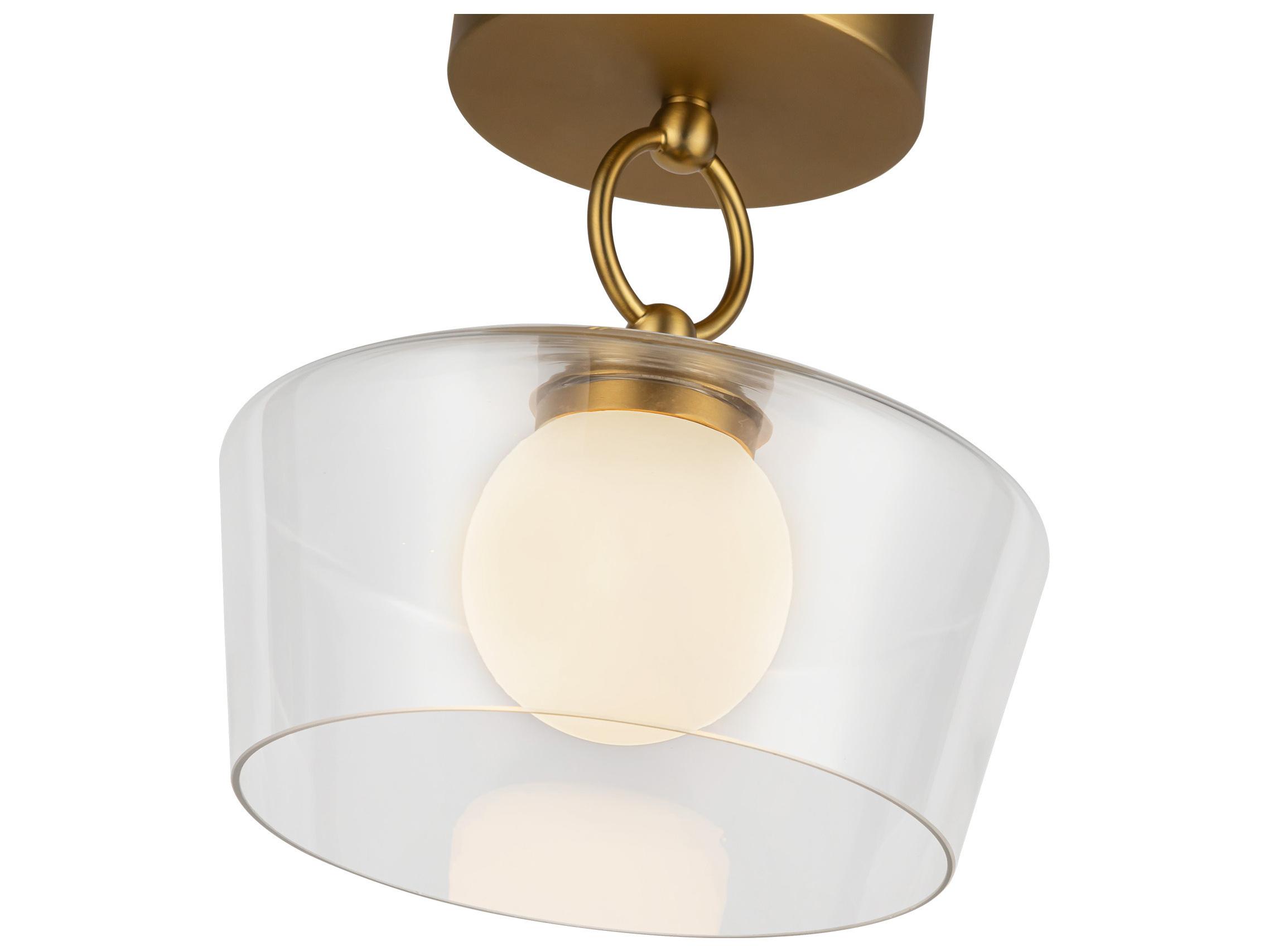 Alora Mood Leota Brushed Gold Semi Flush Mount