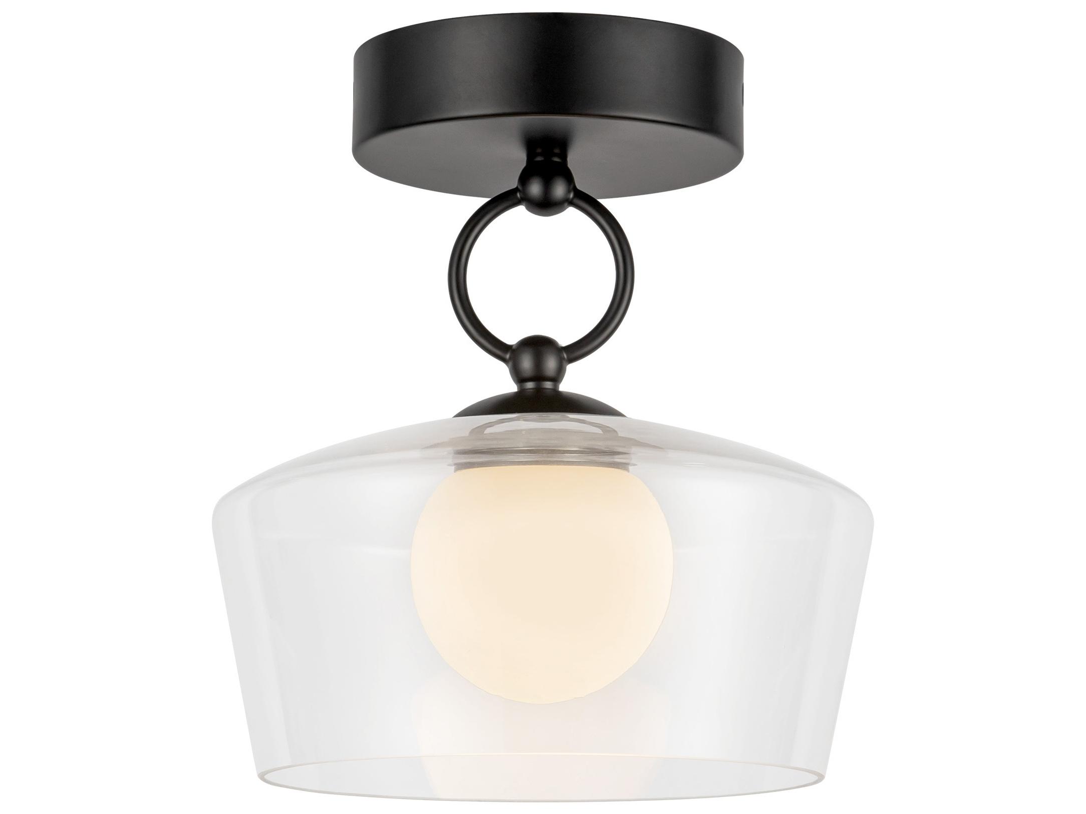 Alora Mood Leota Matte Black Semi Flush Mount