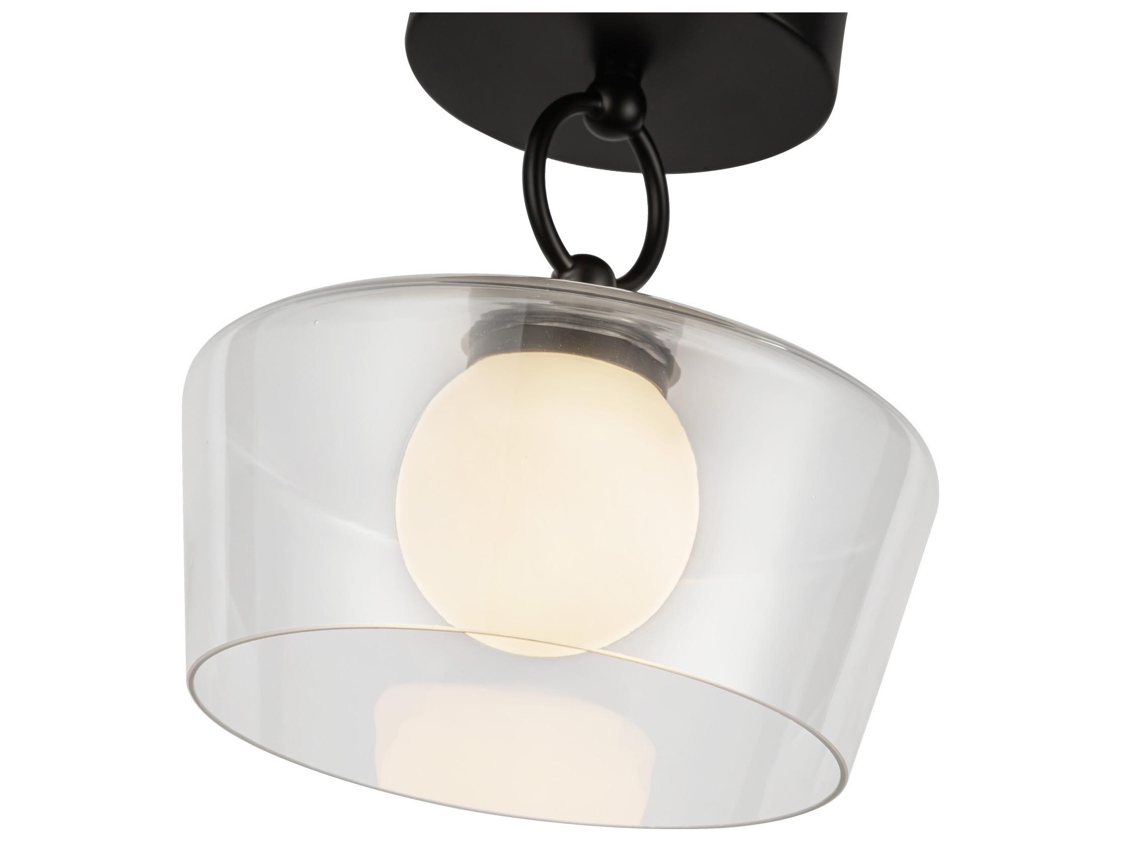 Alora Mood Leota Matte Black Semi Flush Mount