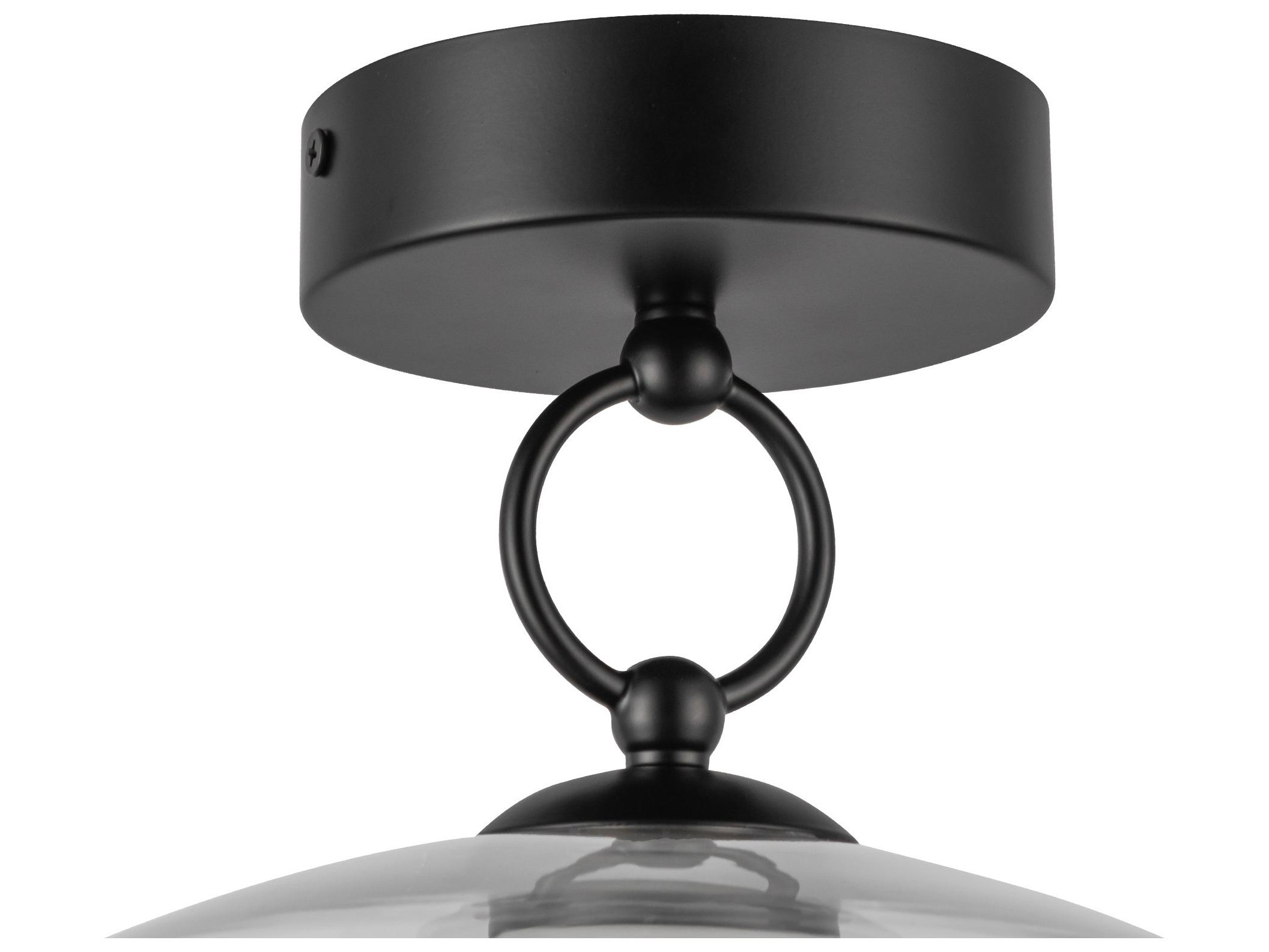 Alora Mood Leota Matte Black Semi Flush Mount