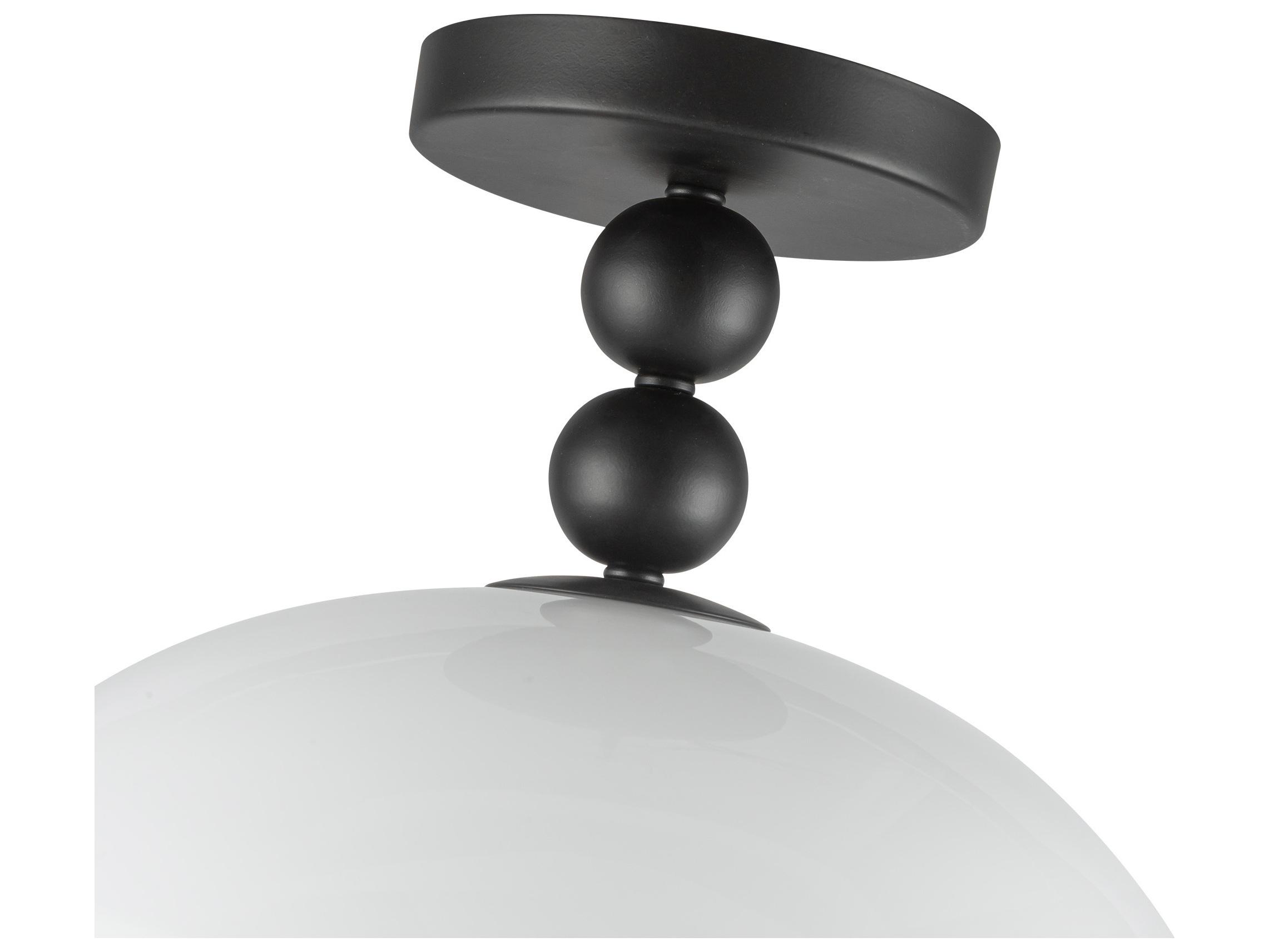 Alora Mood Paisley 1-Light Matte Black Dome Semi Flush Mount