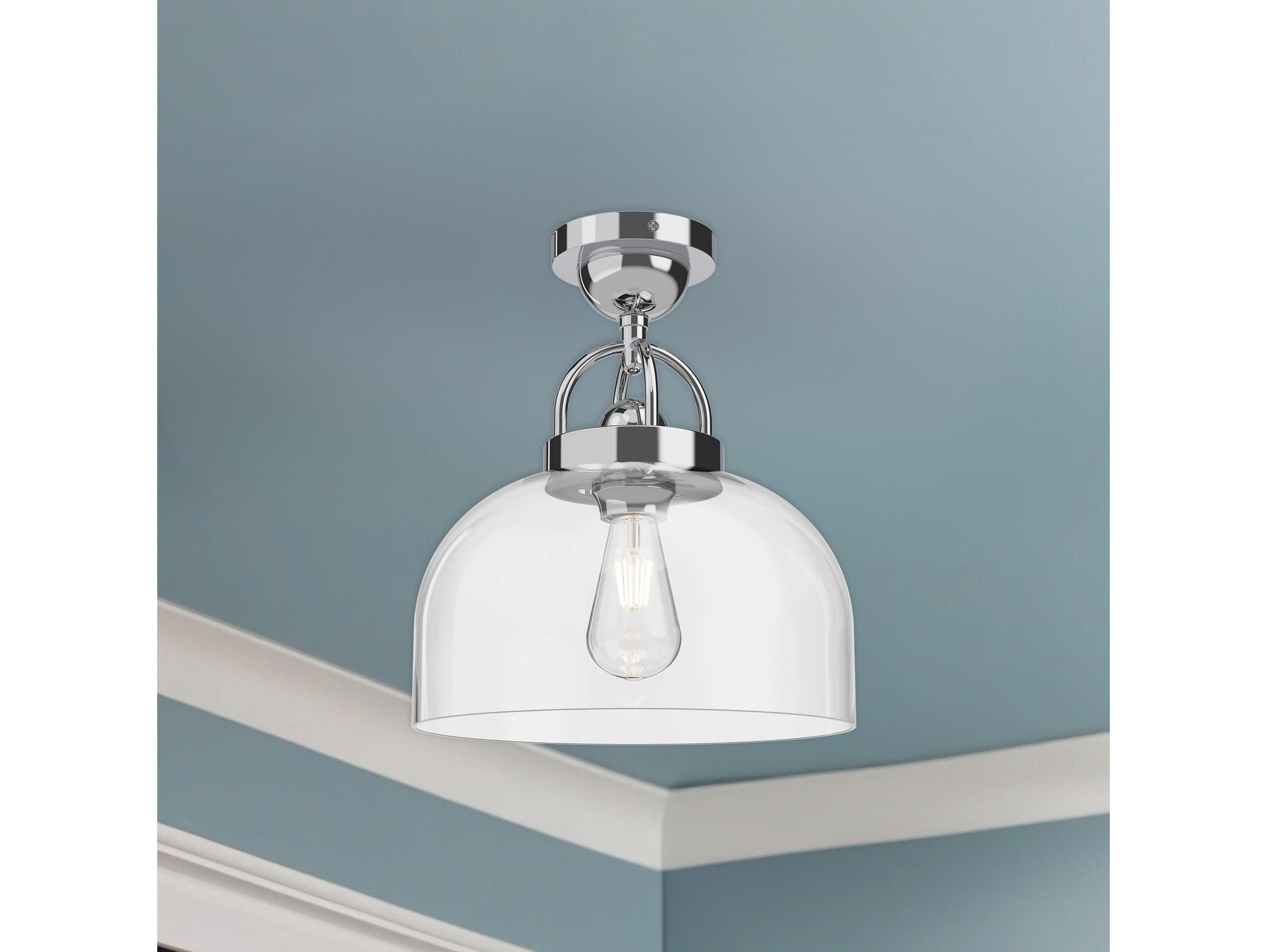 Alora Mood Lancaster 1-Light Chrome Semi Flush Mount