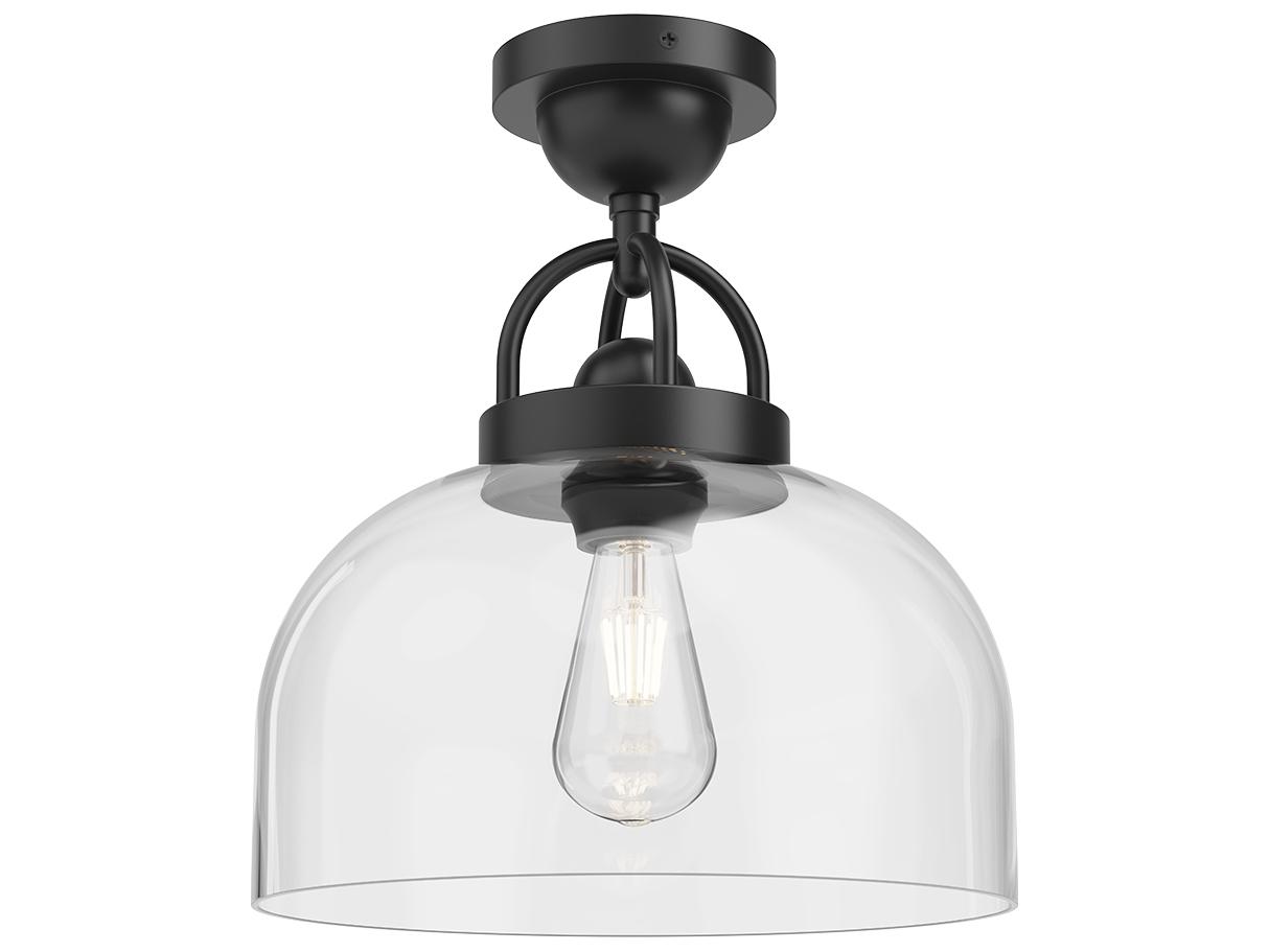Alora Mood Lancaster 1-Light Matte Black Semi Flush Mount