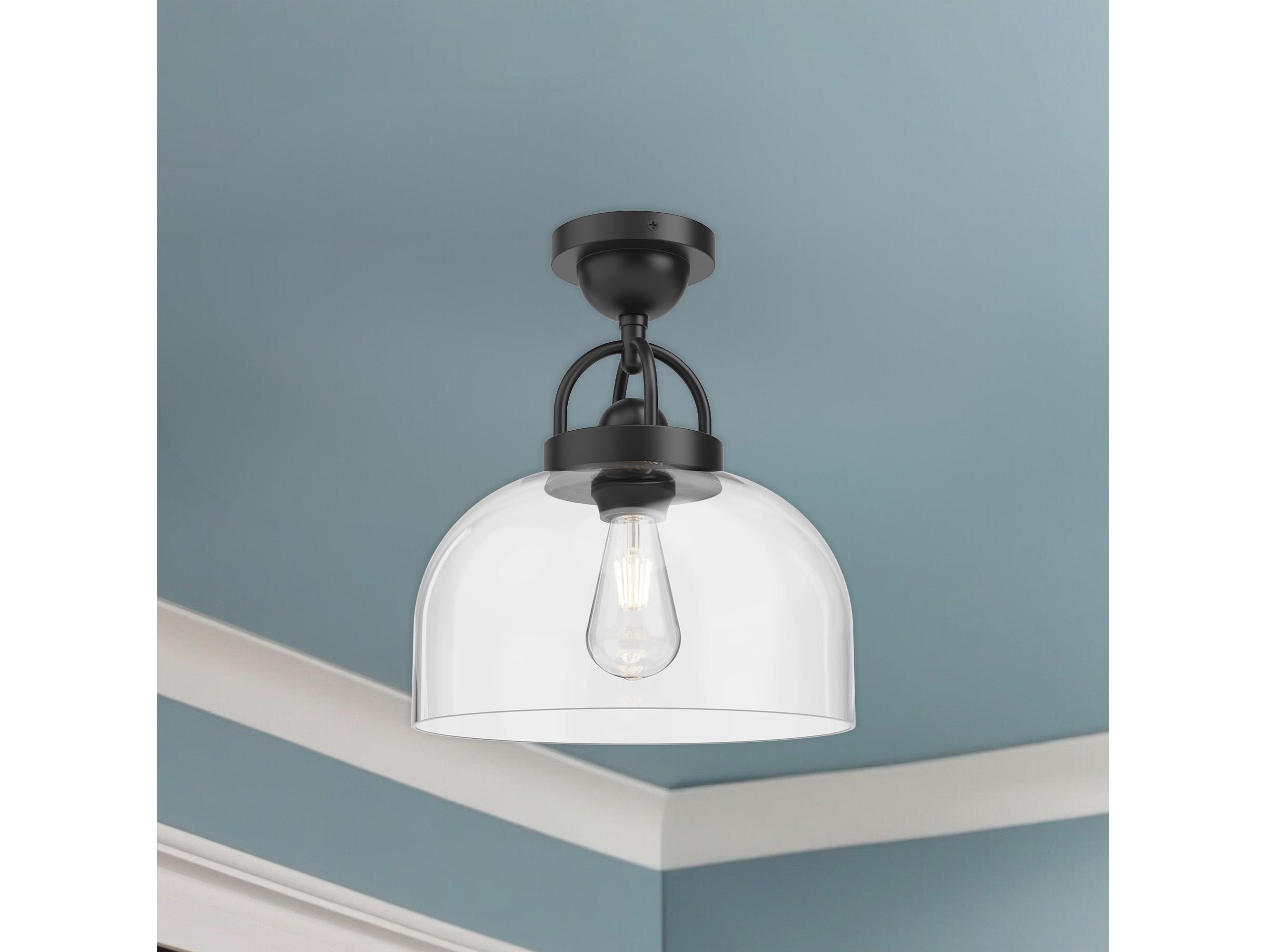 Alora Mood Lancaster 1-Light Matte Black Semi Flush Mount