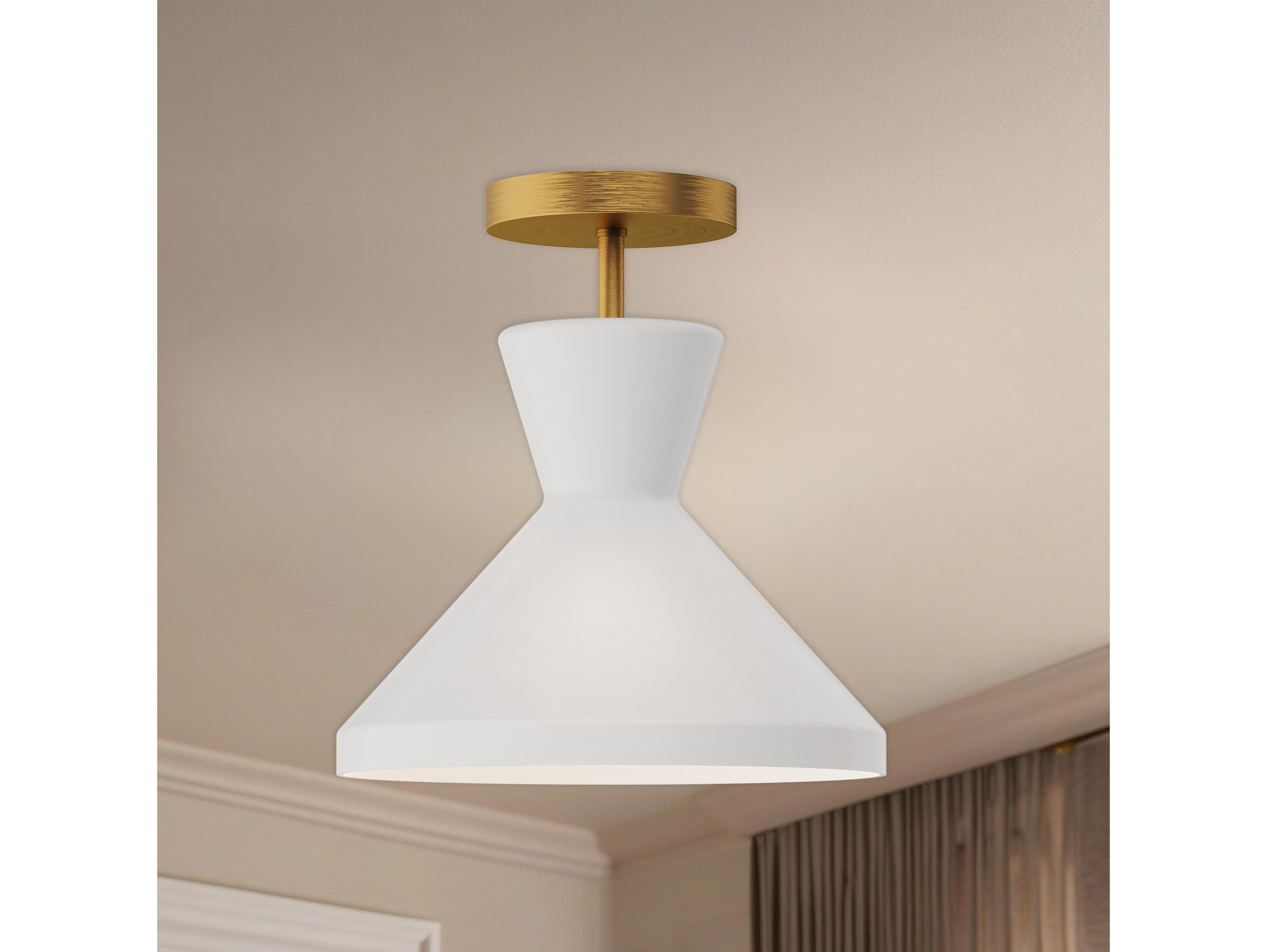 Alora Mood Betty 1-Light Aged Gold Semi Flush Mount