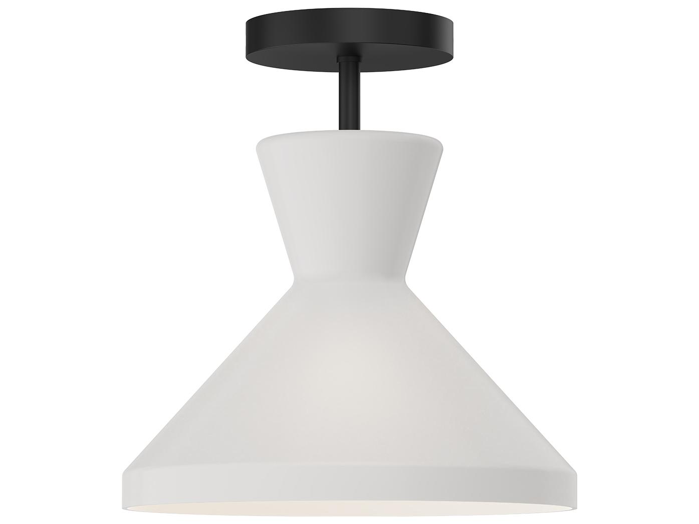 Alora Mood Betty 1-Light Matte Black Semi Flush Mount