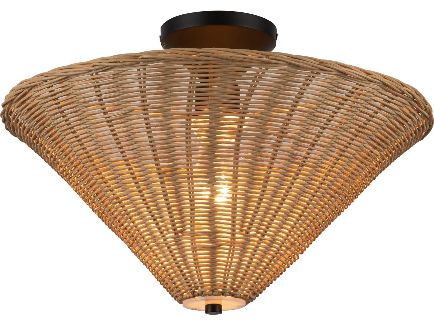 Alora Mood Bridgette 1-Light Matte Black Semi Flush Mount