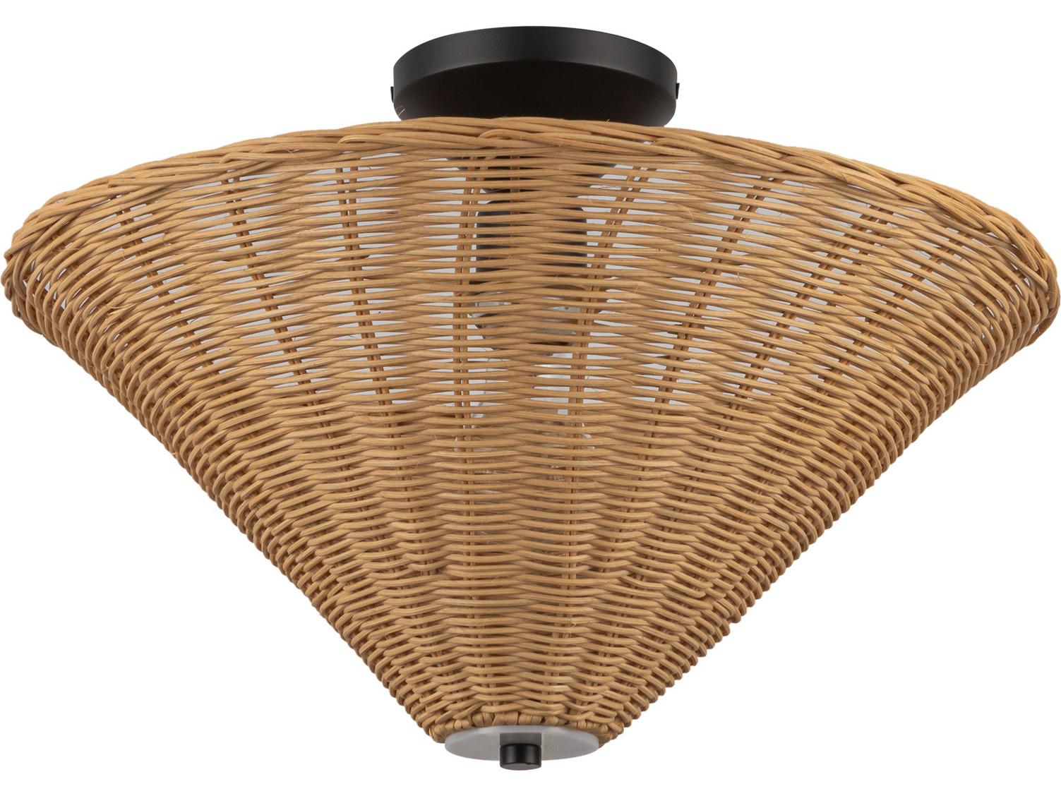 Alora Mood Bridgette 1-Light Matte Black Semi Flush Mount