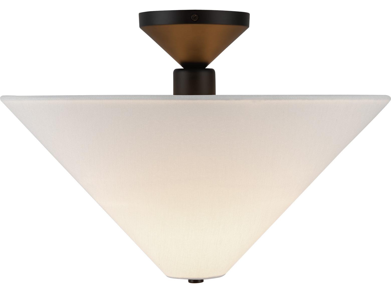 Alora Mood Bridgette 1-Light Matte Black Semi Flush Mount