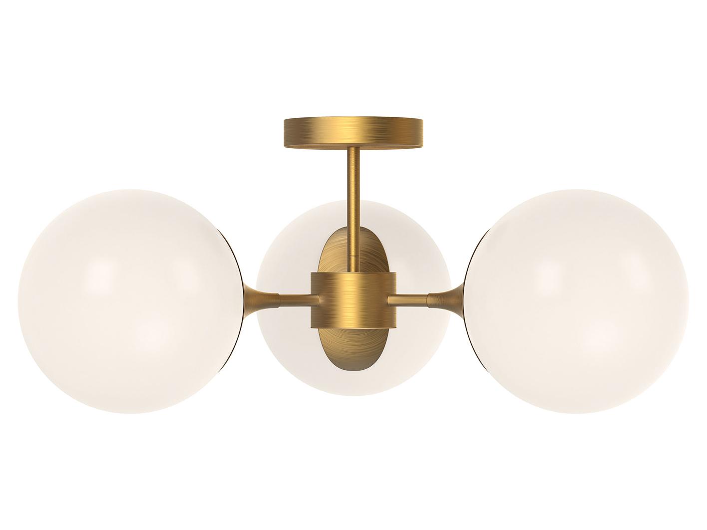 Alora Mood Nouveau 3-Light Aged Gold Globe Semi Flush Mount