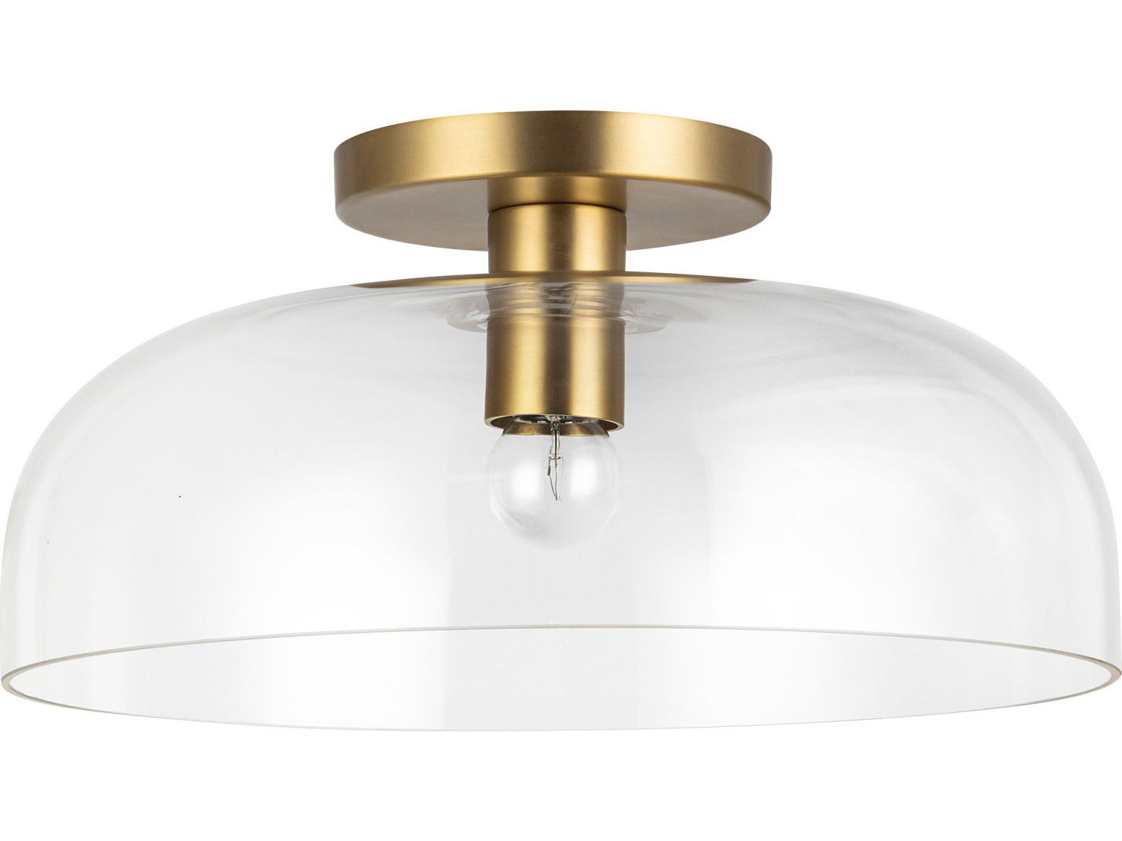 Alora Mood Sylvia 1-Light Brushed Gold Dome Semi Flush Mount