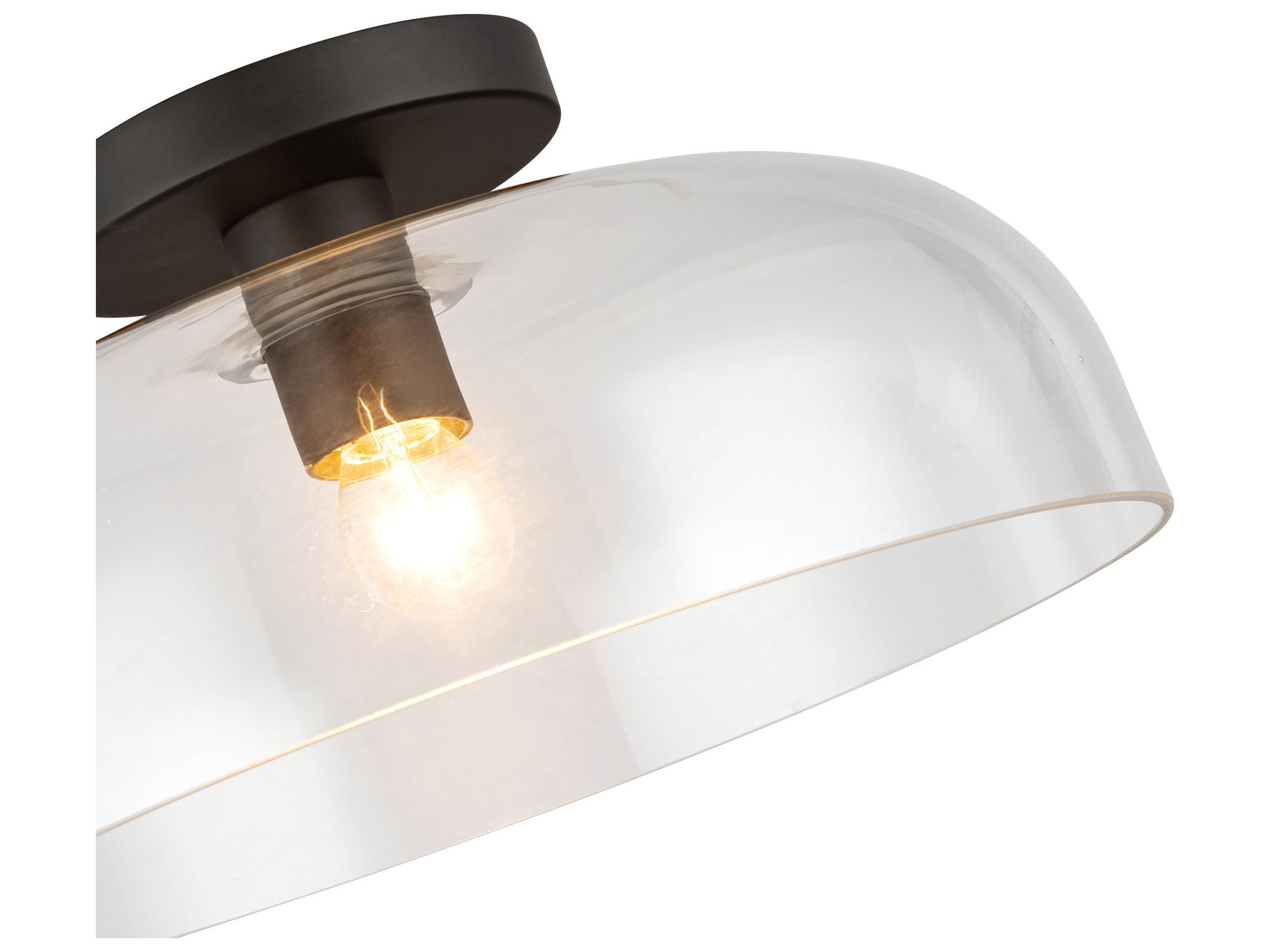 Alora Mood Sylvia 1-Light Matte Black Dome Semi Flush Mount