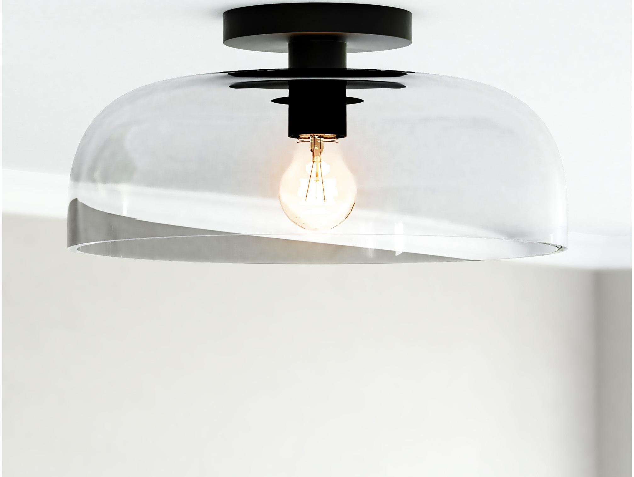 Alora Mood Sylvia 1-Light Matte Black Dome Semi Flush Mount