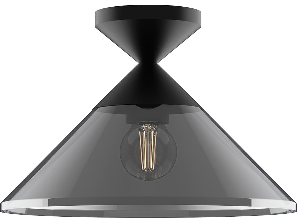 Alora Mood Mauer 1-Light Matte Black Semi Flush Mount