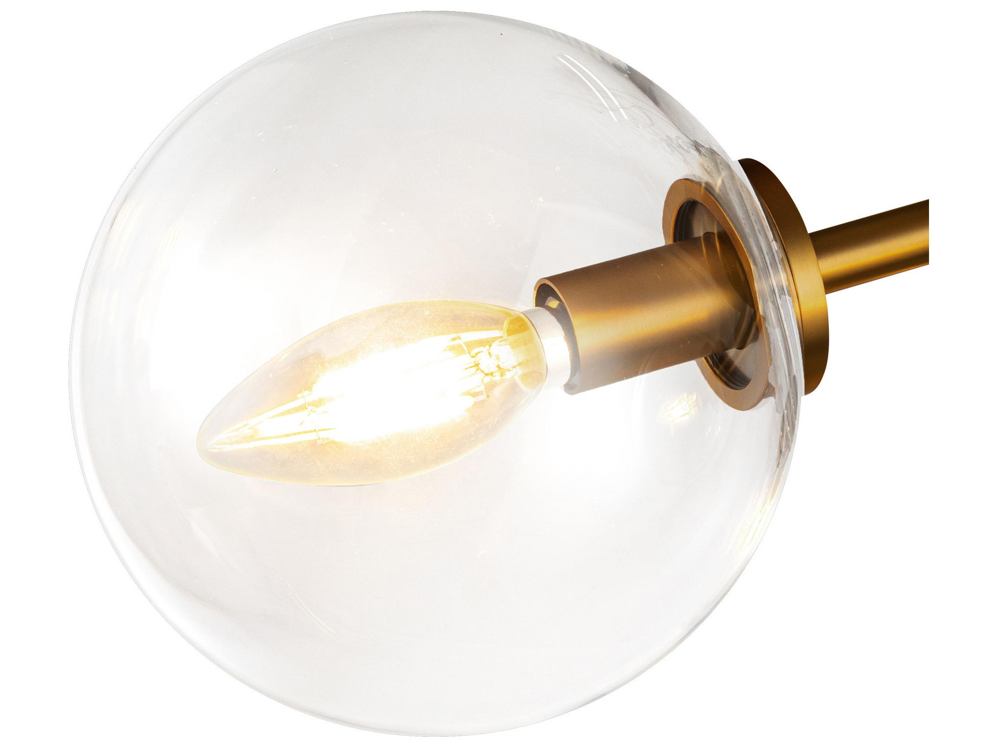 Alora Mood Cassia 3-Light Aged Gold Globe Semi Flush Mount