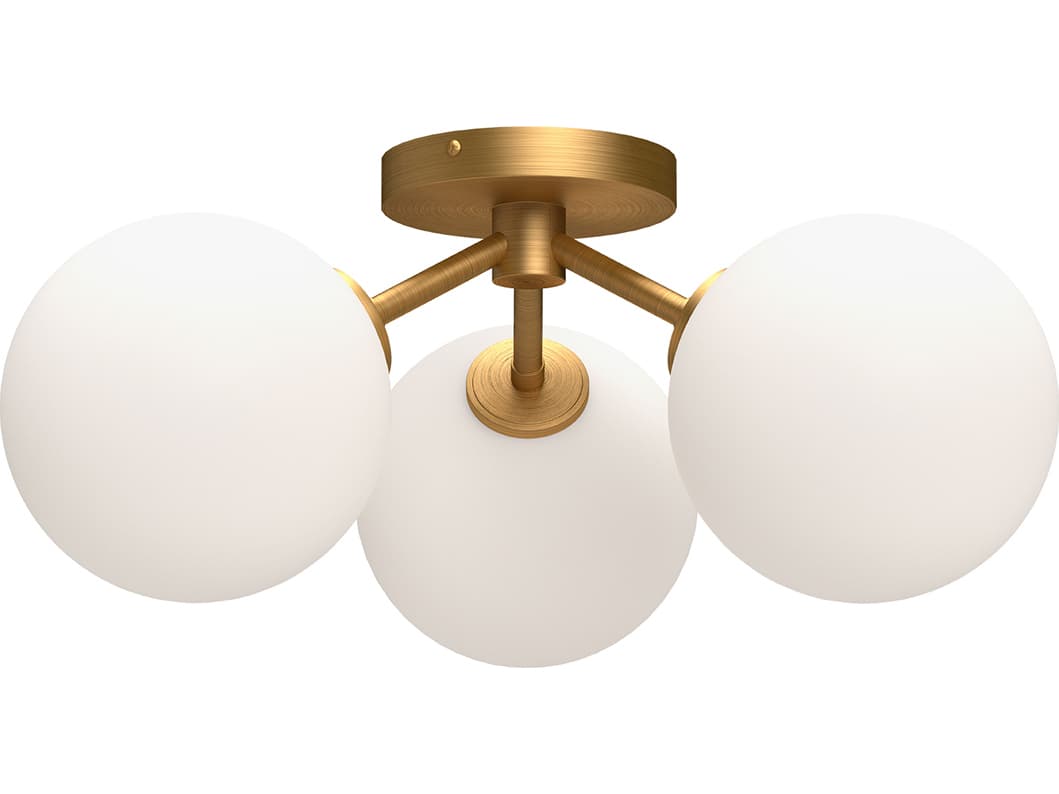 Alora Mood Cassia 3-Light Aged Gold Globe Semi Flush Mount