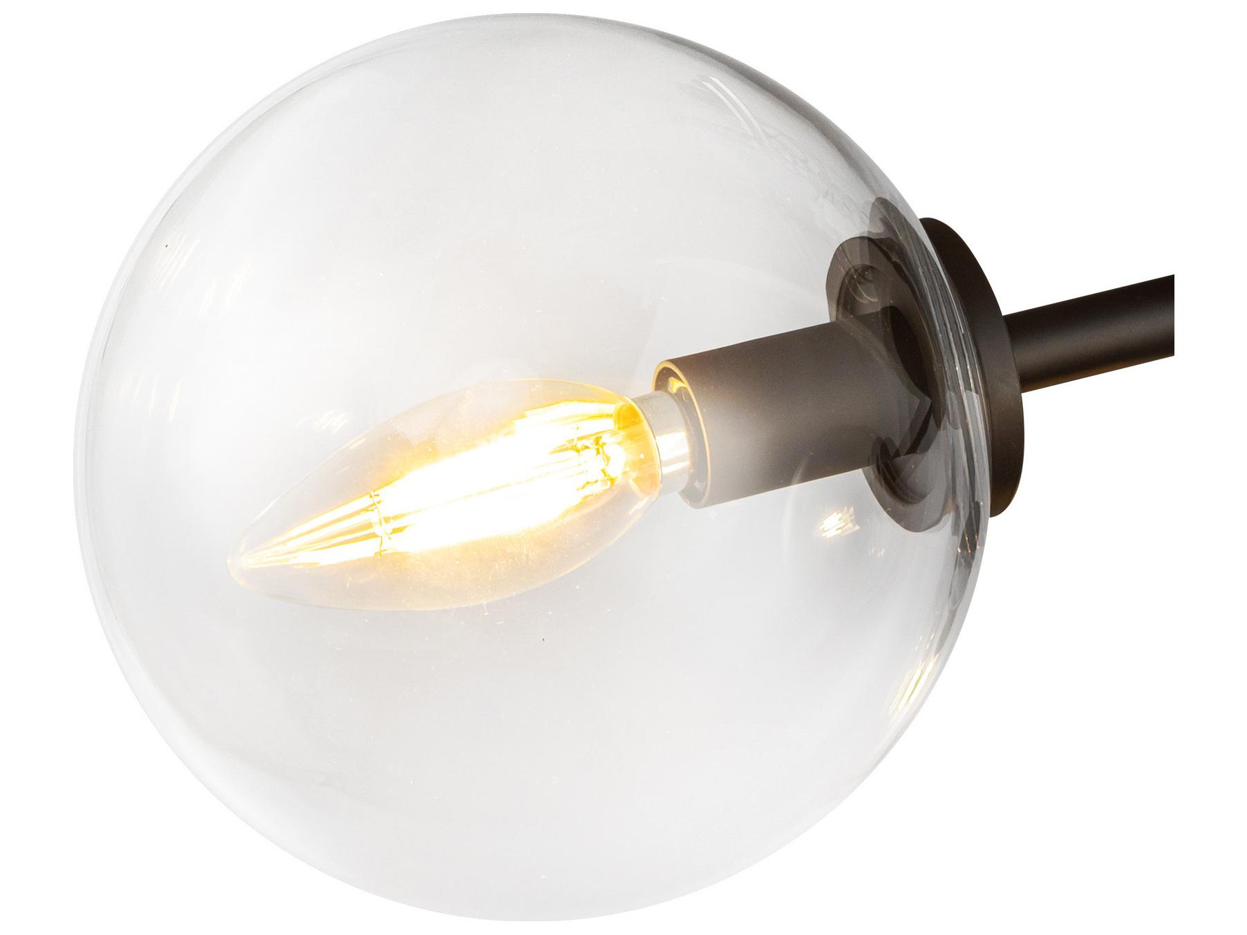 Alora Mood Cassia 3-Light Matte Black Globe Semi Flush Mount