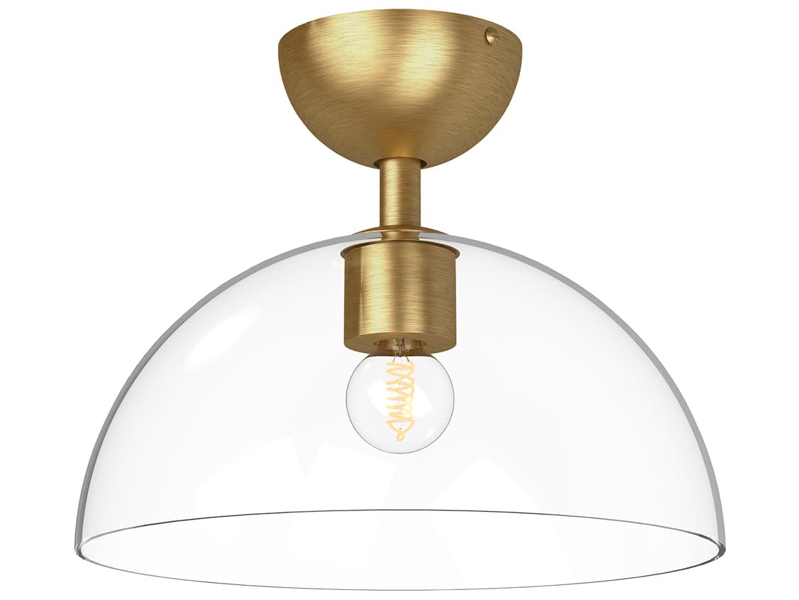 Alora Mood Jude 1-Light Brushed Gold Dome Semi Flush Mount