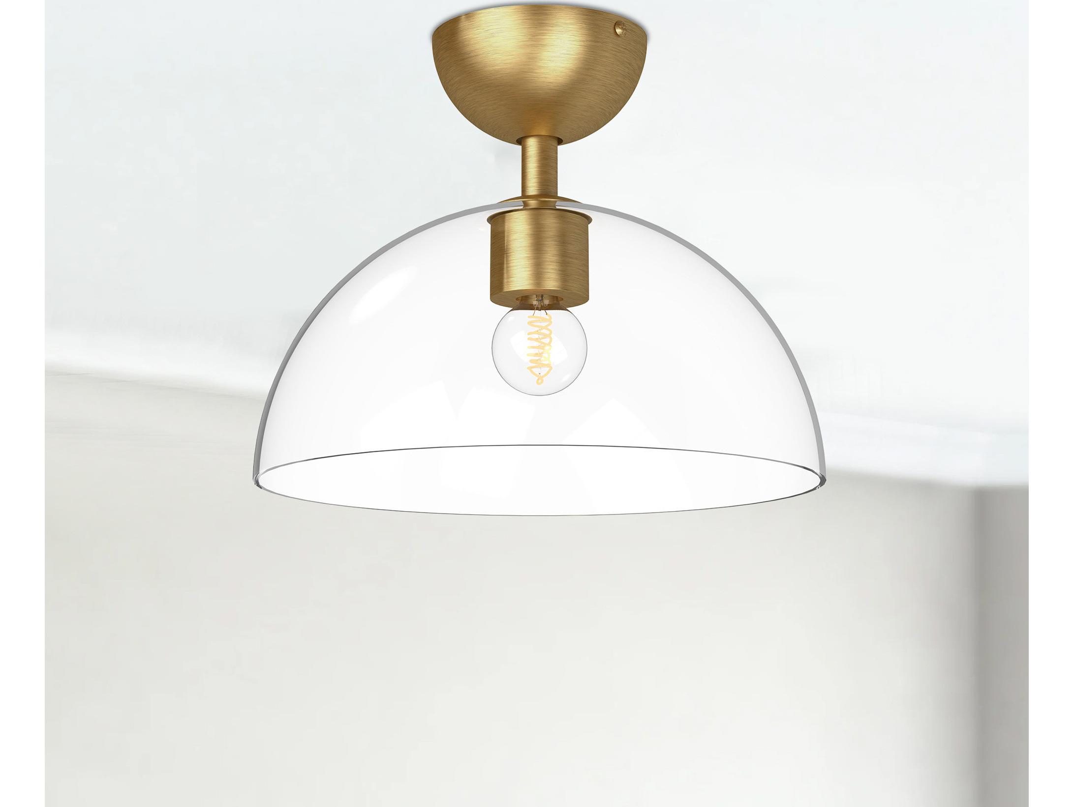Alora Mood Jude 1-Light Brushed Gold Dome Semi Flush Mount
