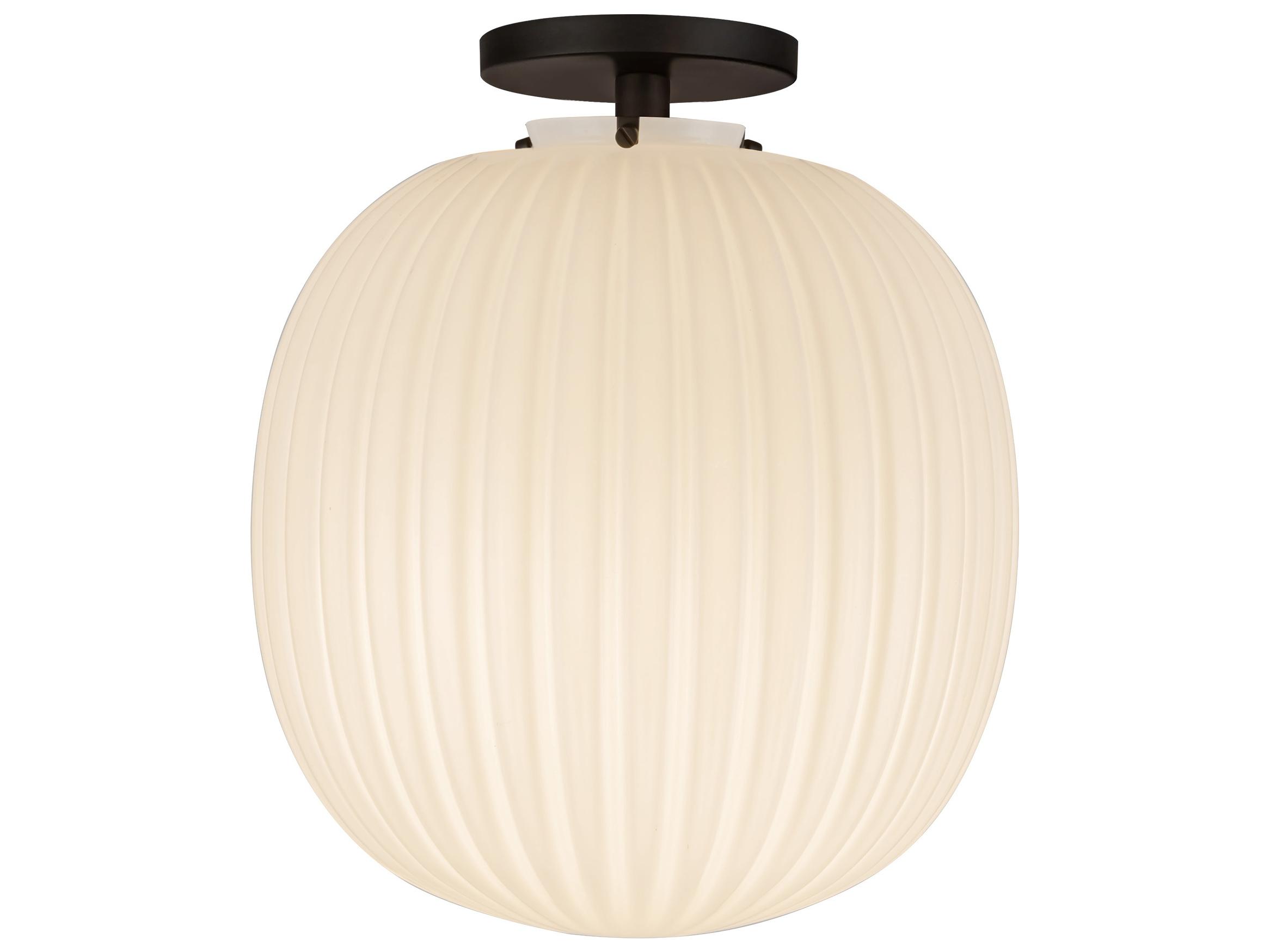 Alora Mood Cherise 1-Light Matte Black Semi Flush Mount