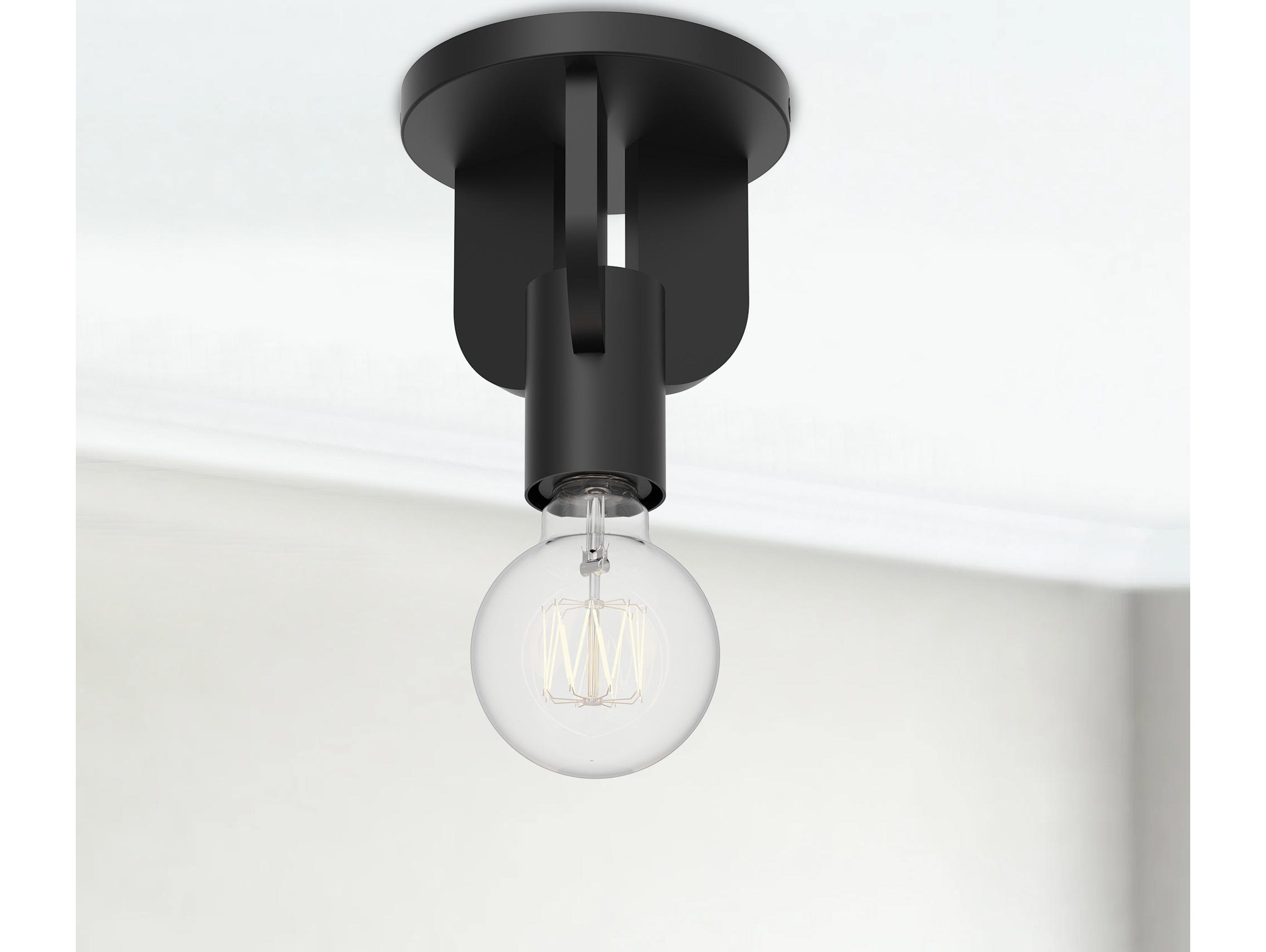 Alora Mood Claire 1-Light Matte Black Semi Flush Mount