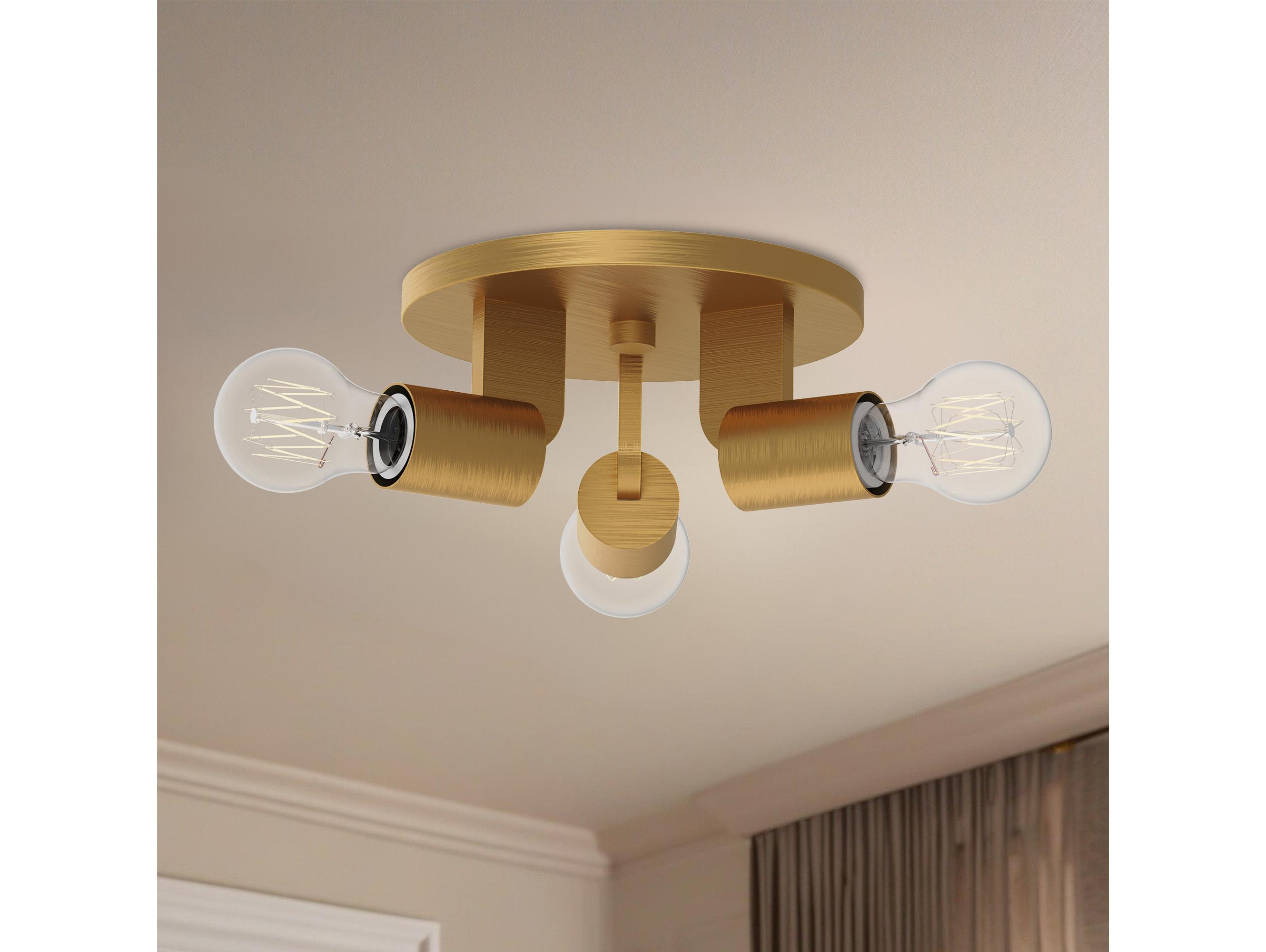 Alora Mood Claire 3-Light Aged Gold Semi Flush Mount