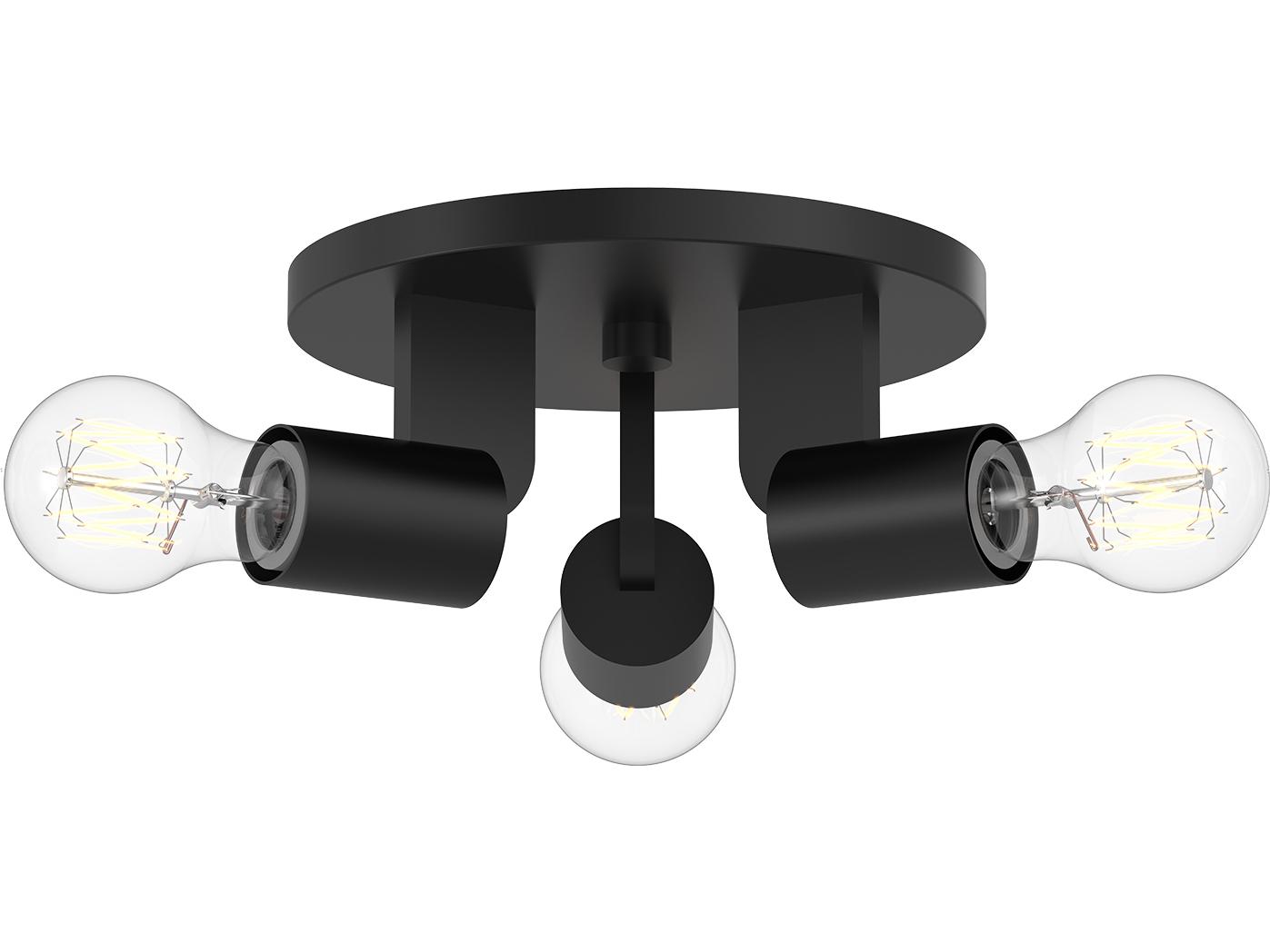 Alora Mood Claire 3-Light Matte Black Semi Flush Mount