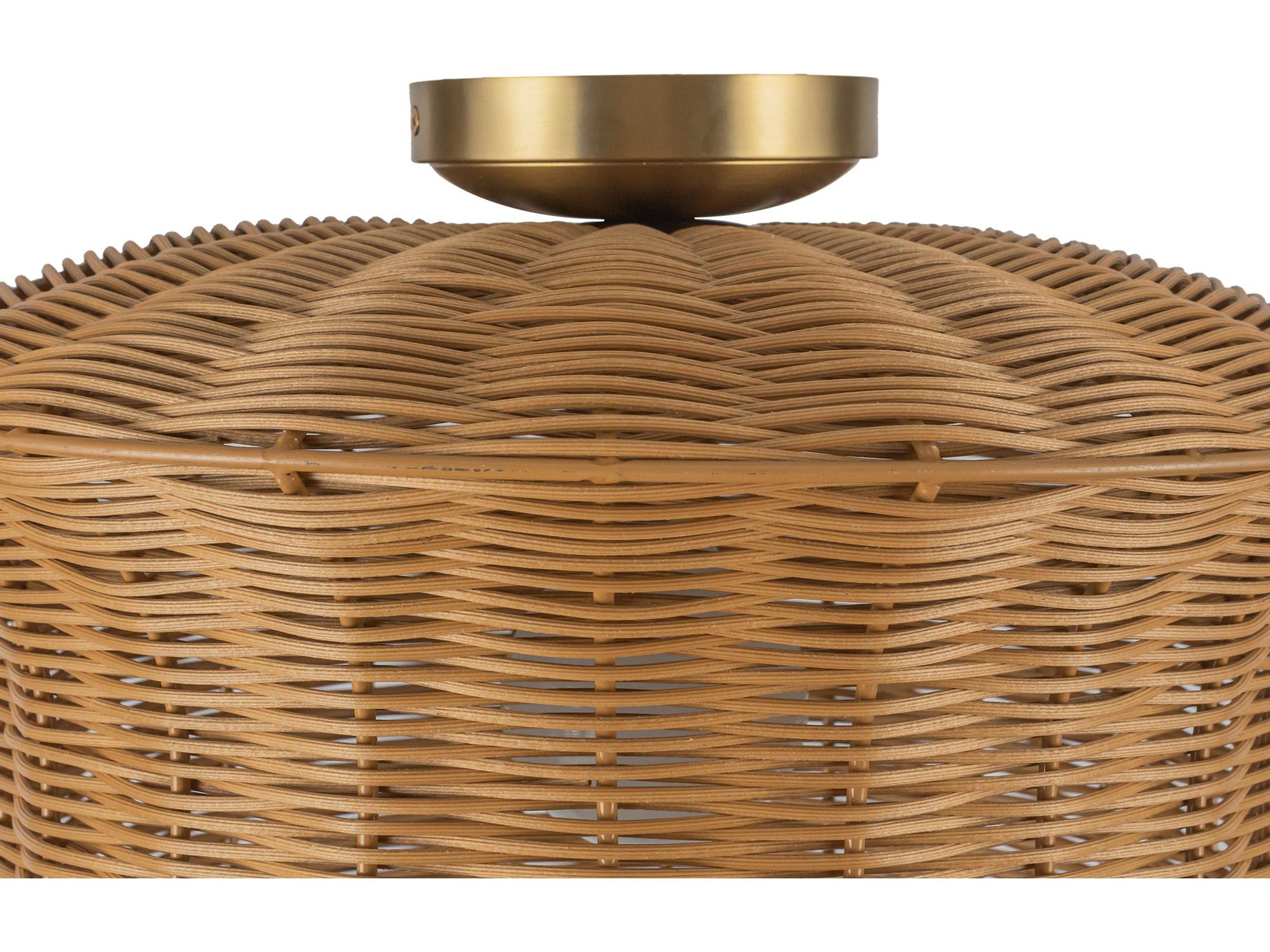 Alora Mood Kai 1-Light Brushed Gold Brown Semi Flush Mount