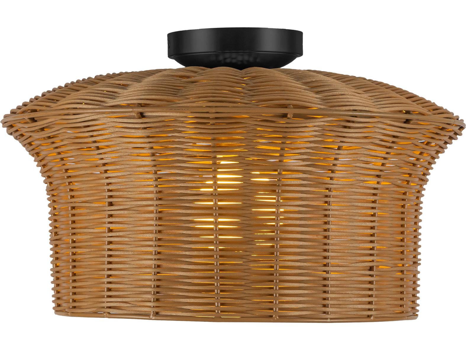 Alora Mood Kai 1-Light Matte Black Brown Semi Flush Mount