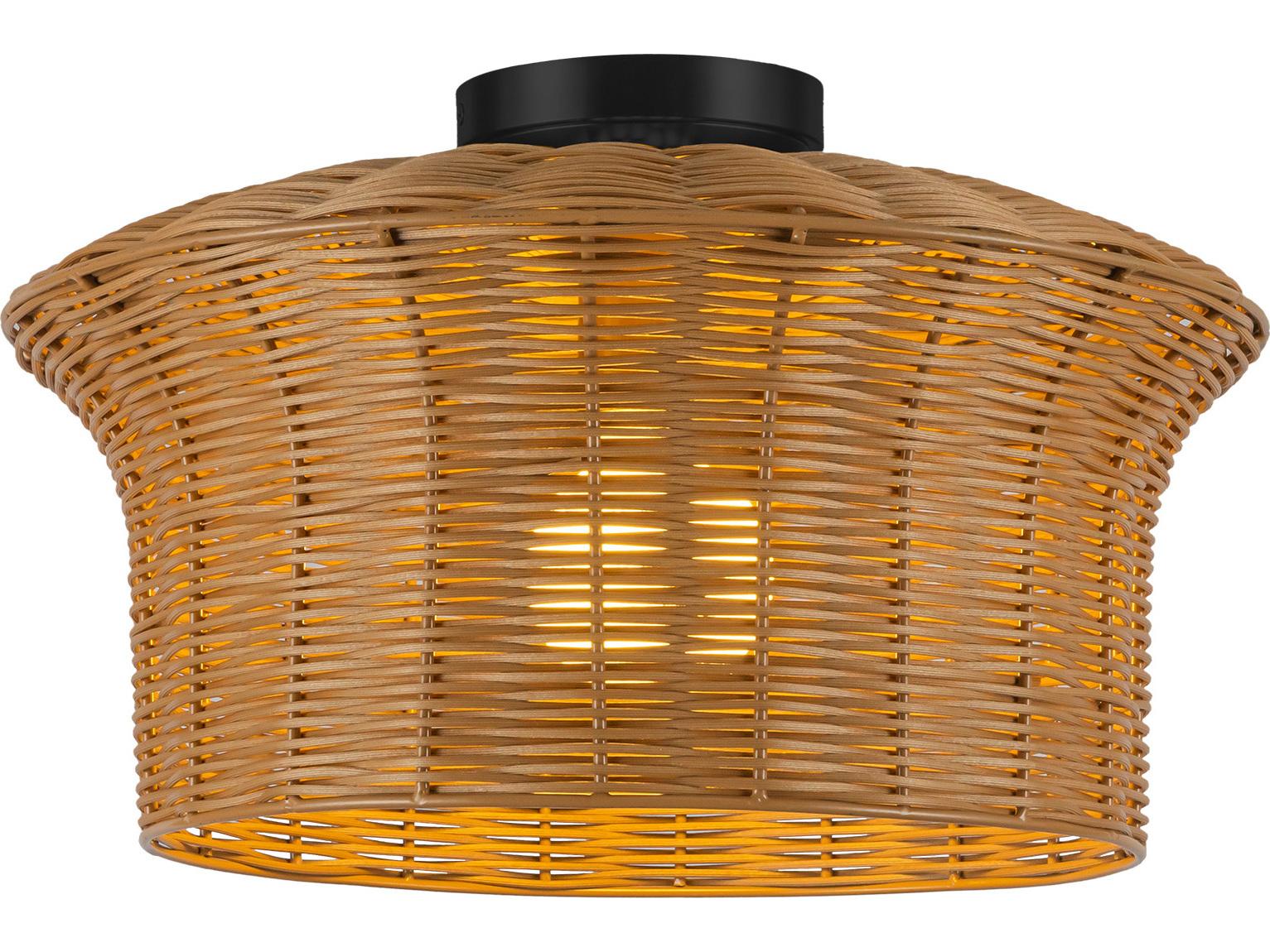 Alora Mood Kai 1-Light Matte Black Brown Semi Flush Mount